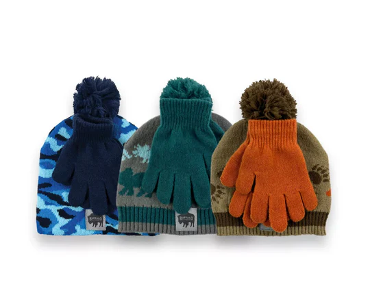 6-Piece Kids' Hat & Glove Set – 3 Hats & 3 Gloves for Boys and Girls - Image 4