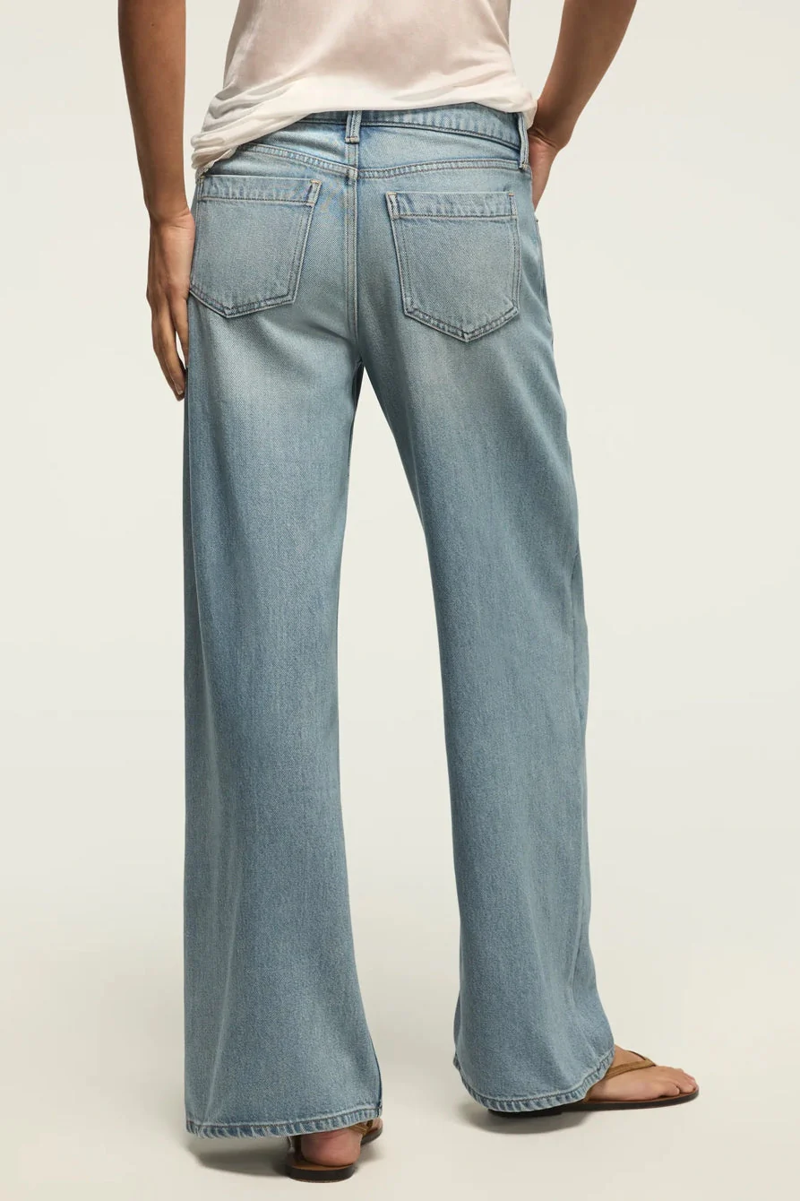 Lucky Brand Women's Pleated Liquid Denim Luxe Palazzo - River - Image 3