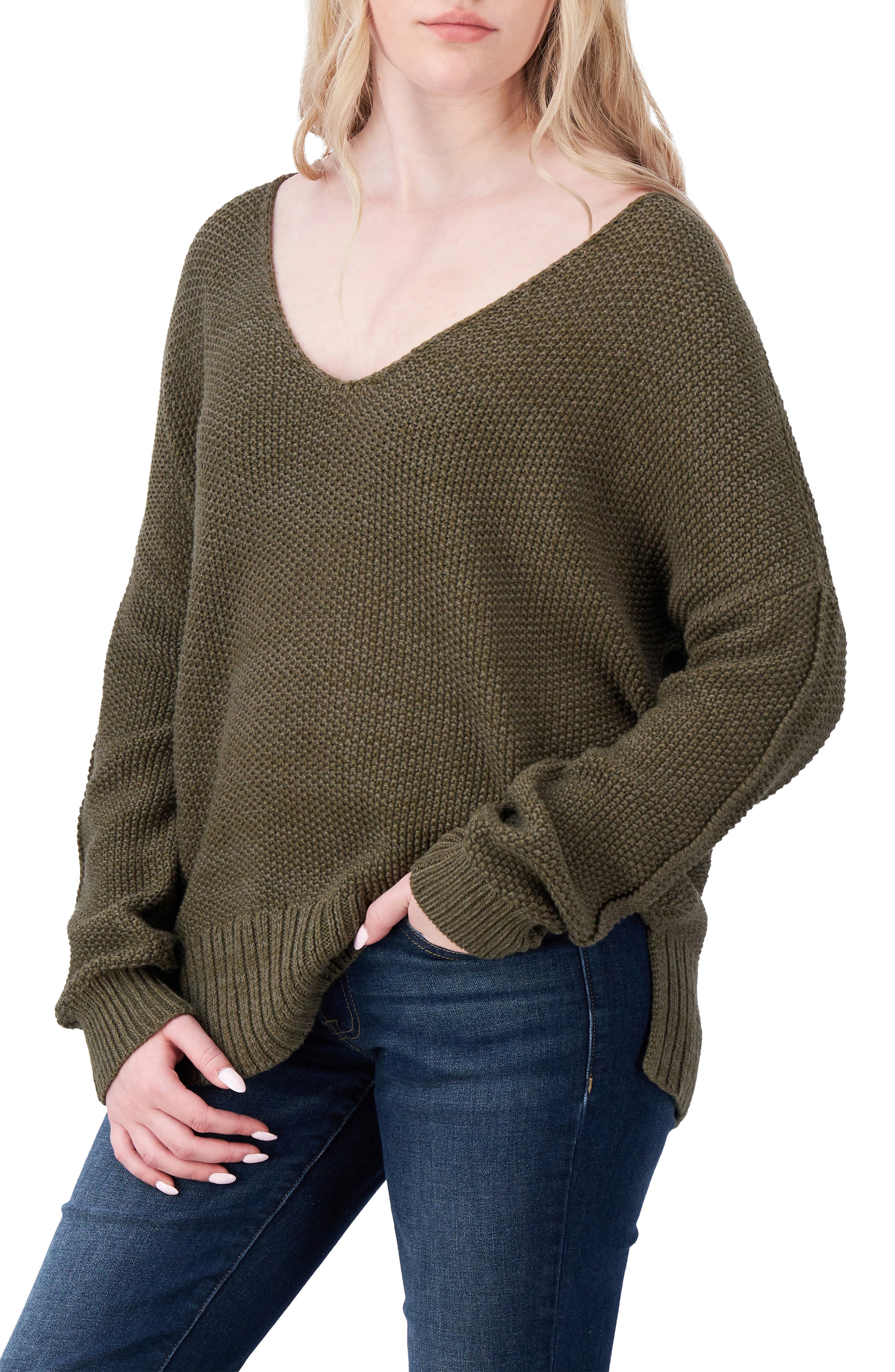 Lucky Brand Women's Spring Weight V Neck Pullover - Olive - Image 3