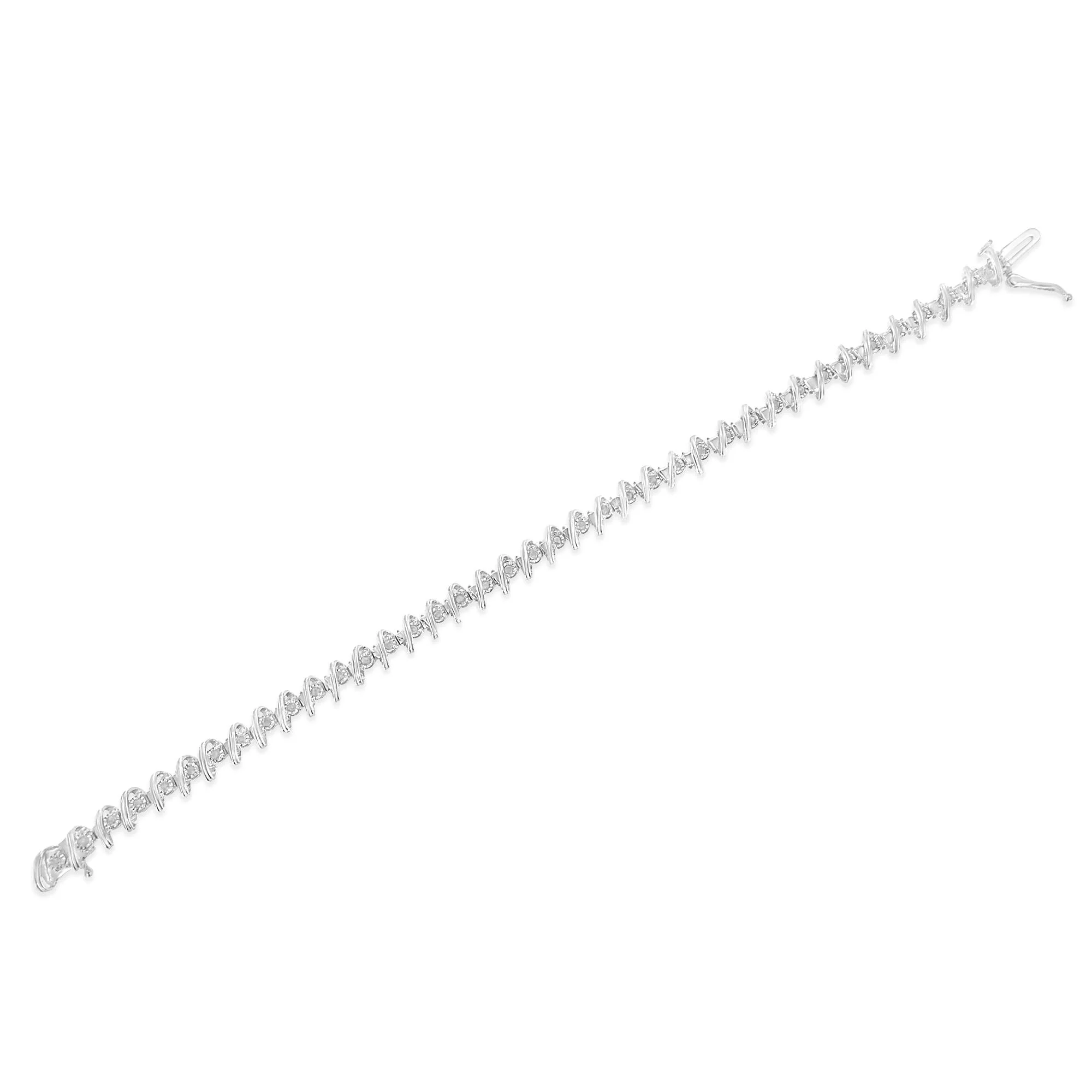 .925 Sterling Silver 1/2 Cttw Diamond Miracle-Set 7" Tennis Bracelet (I-J Color, I3 Clarity) - Image 6