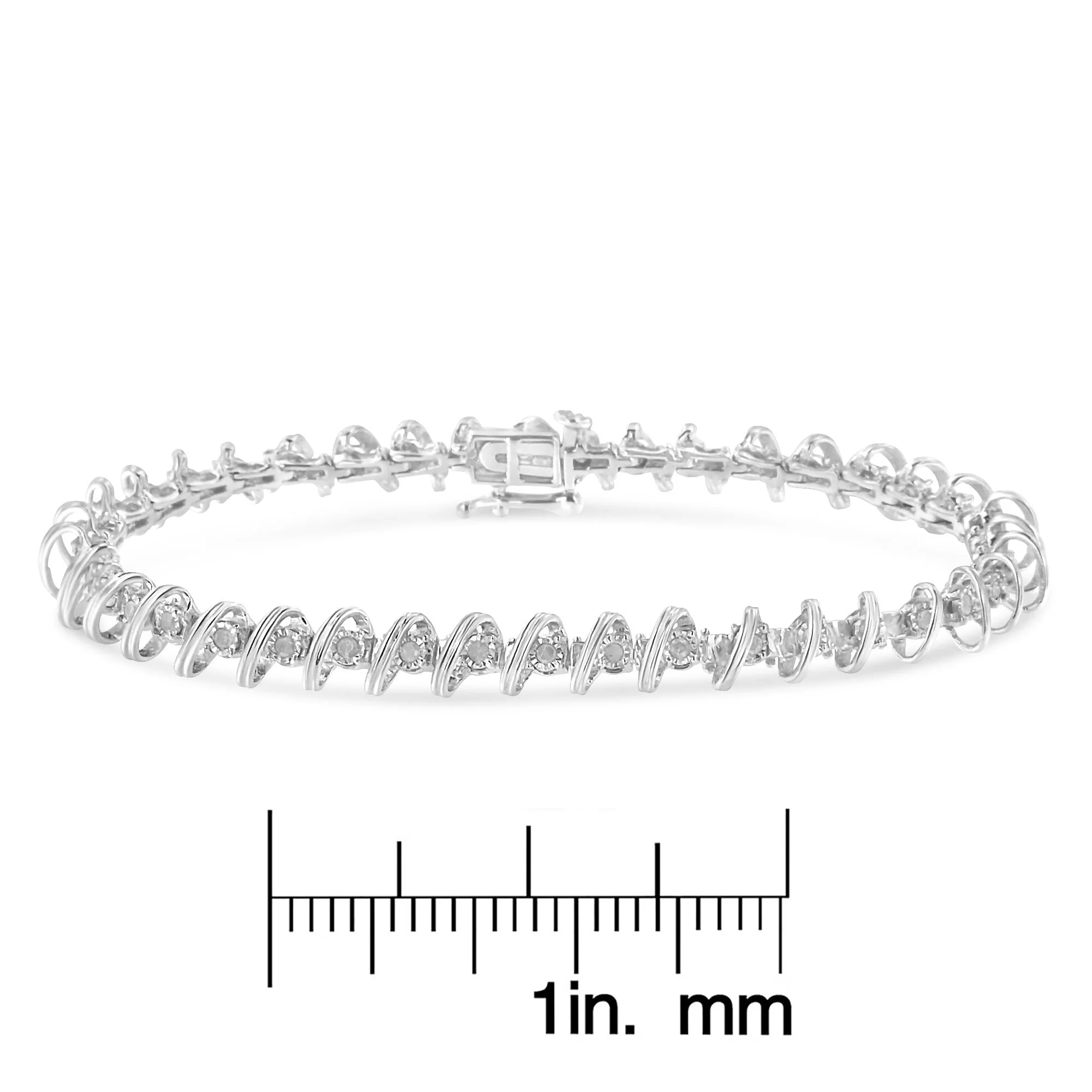 .925 Sterling Silver 1/2 Cttw Diamond Miracle-Set 7" Tennis Bracelet (I-J Color, I3 Clarity) - Image 7