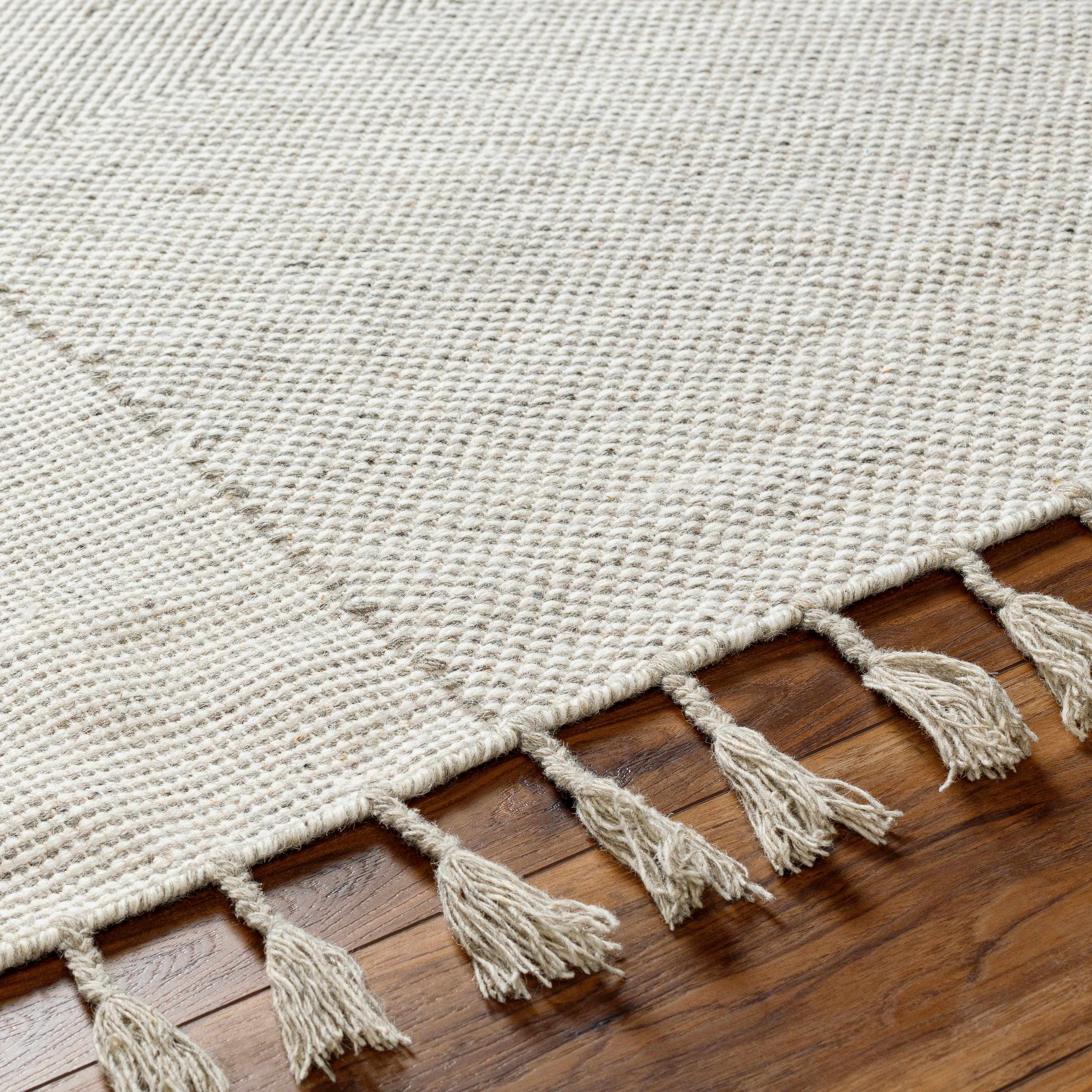 Abhay Beige Wool Area Rug - Image 6