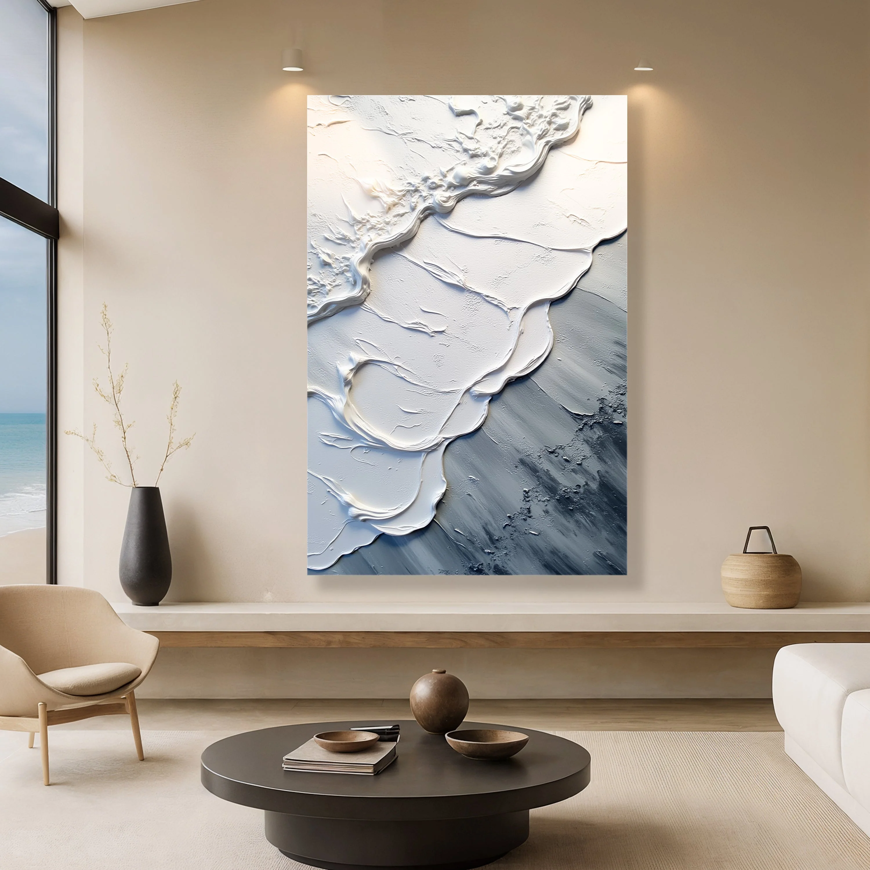 Abstract Minimalist Wave Wall Art II - Image 4