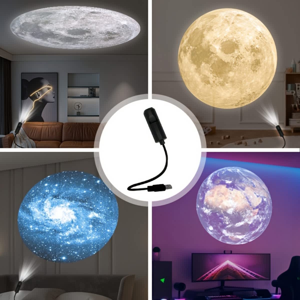 Adjustable 360°Moon Projector Lamp - Image 3