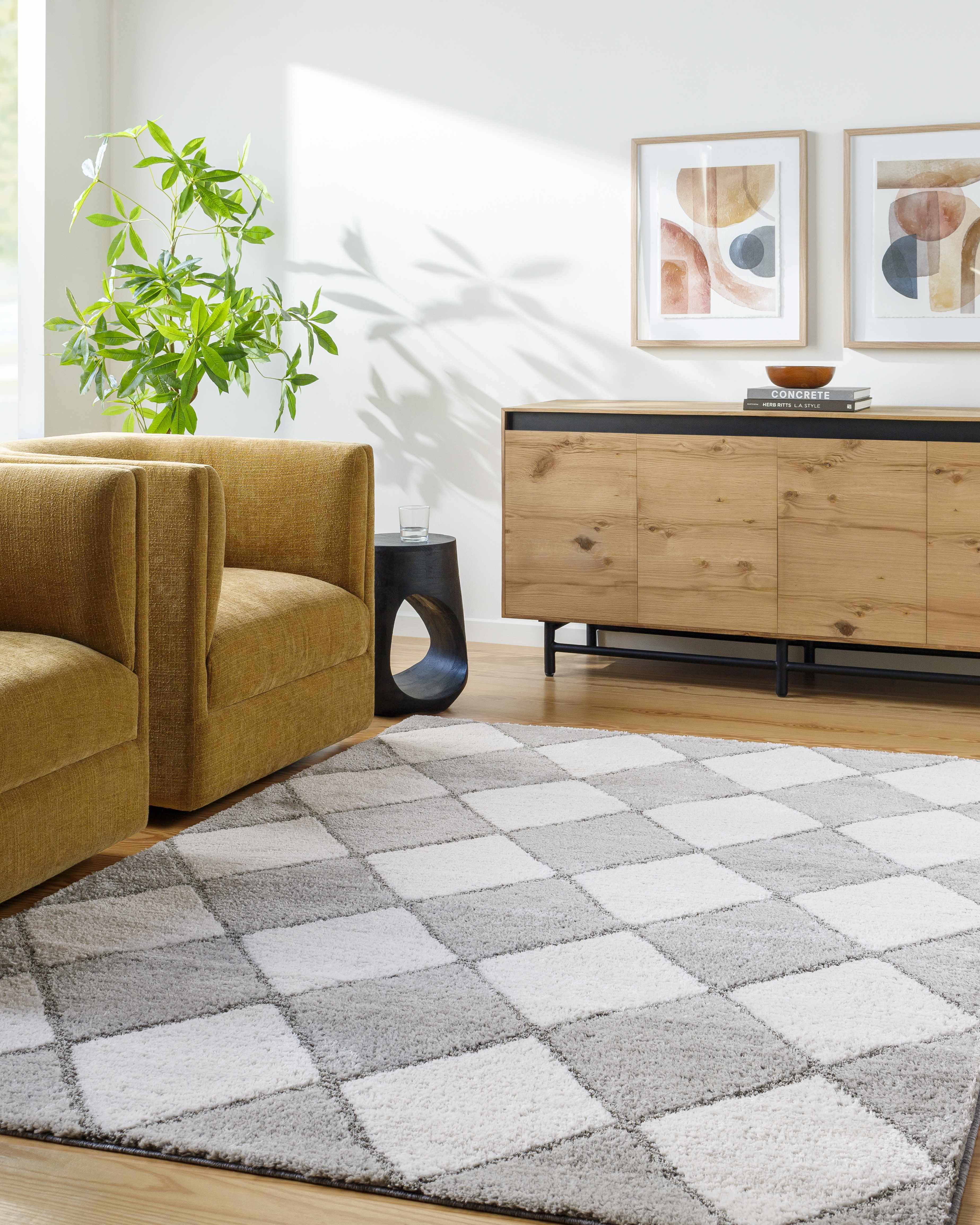 Aideen Gray Shag Area Rug - Image 2
