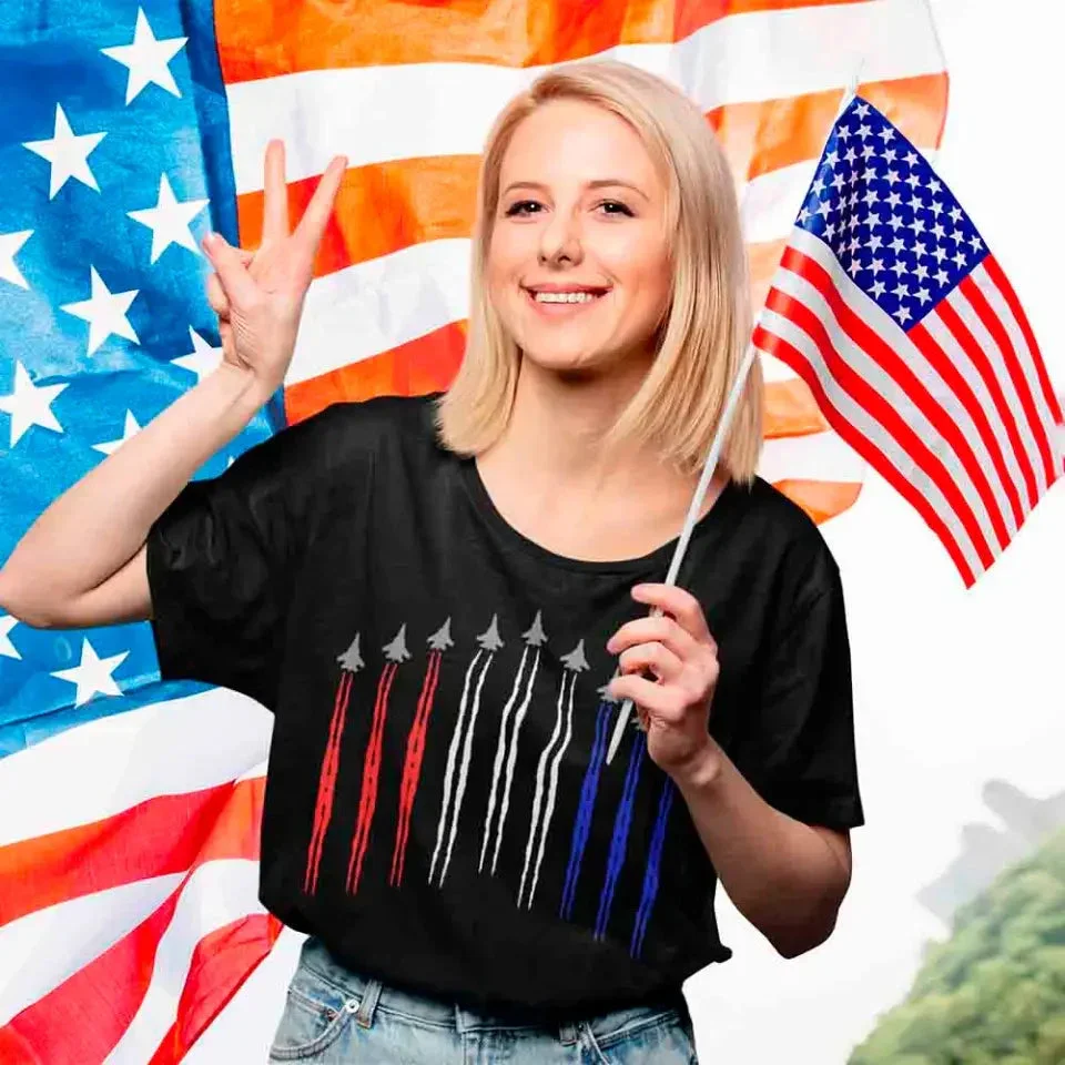 Air Force Flyover Red White And Blue for Adult and Kids T-shirt - Image 10