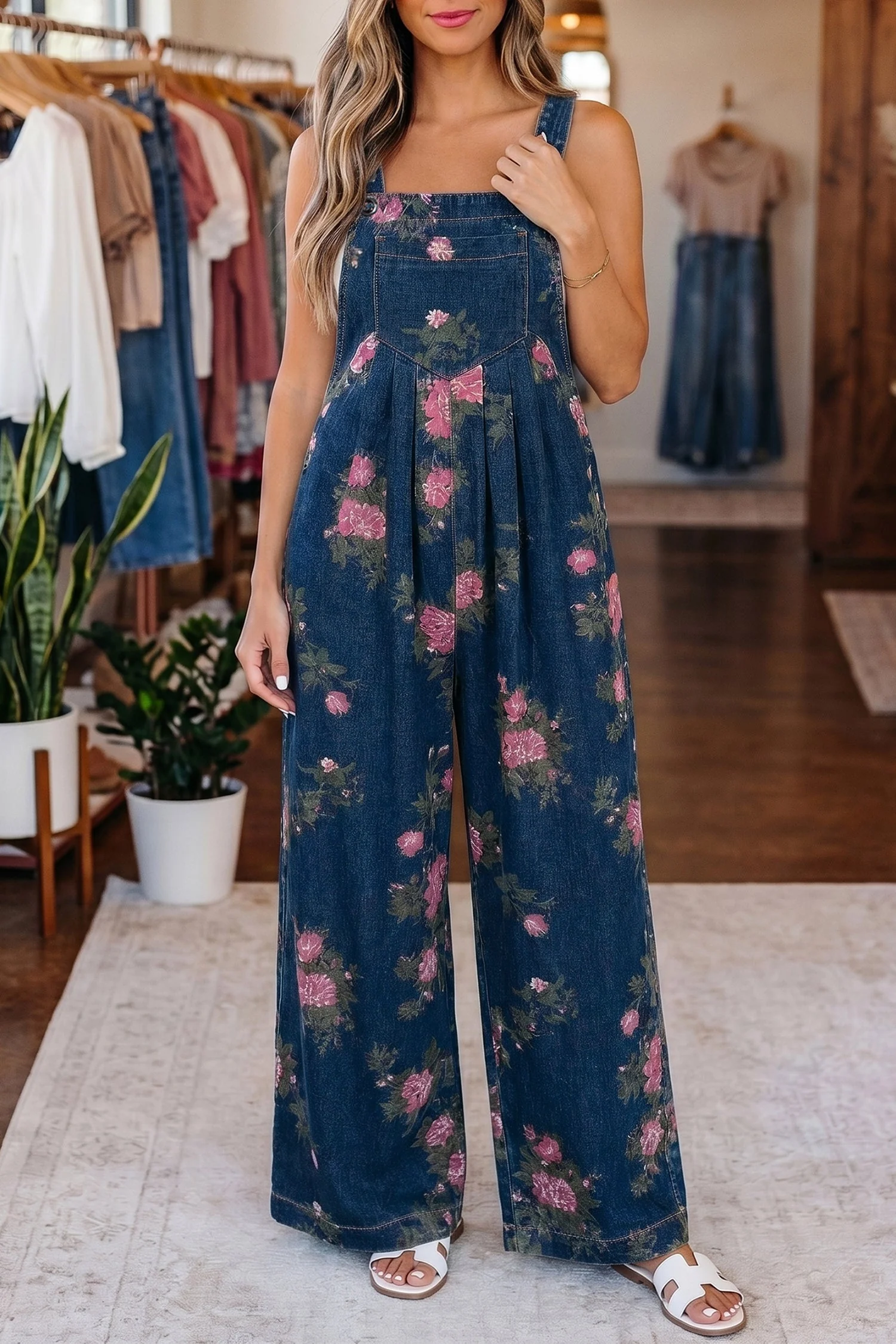 Threaded Pear Akira Waist Wide Leg Jumpsuit - Image 3