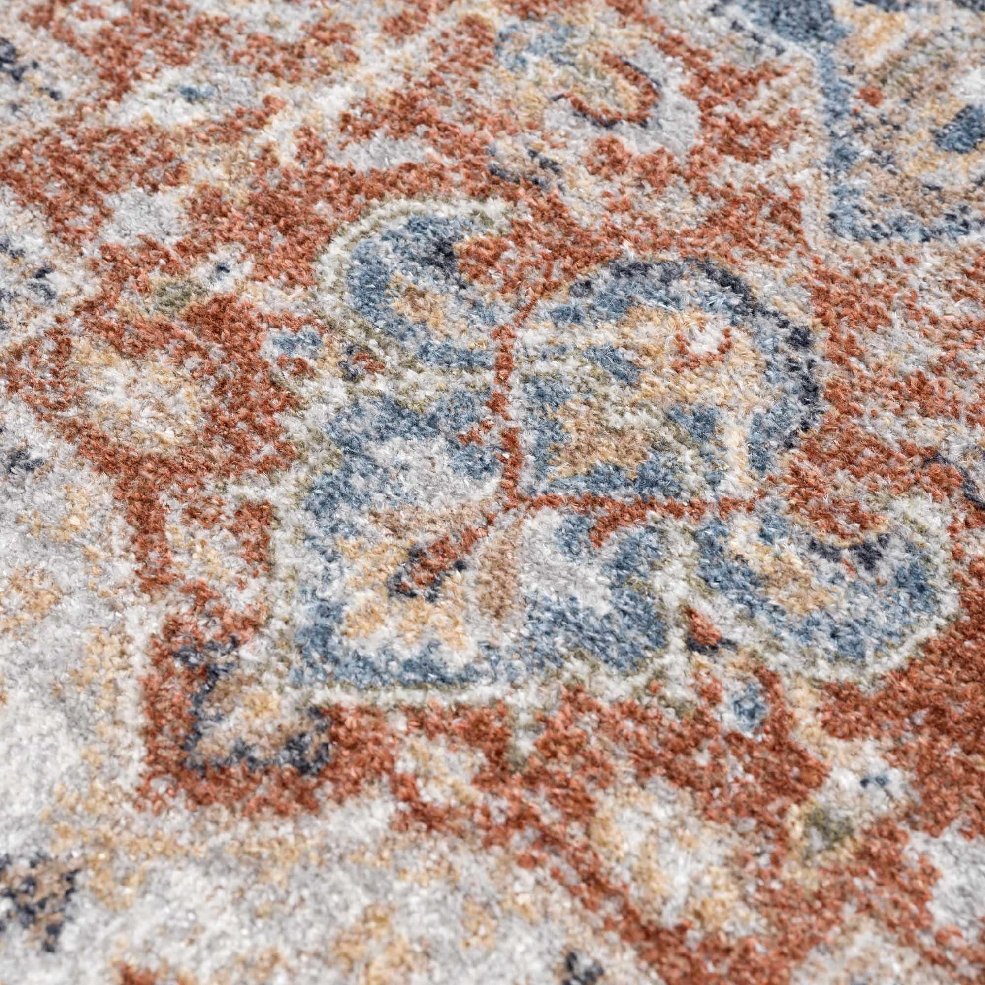Akram Gray & Orange Washable Area Rug - Clearance - Image 15