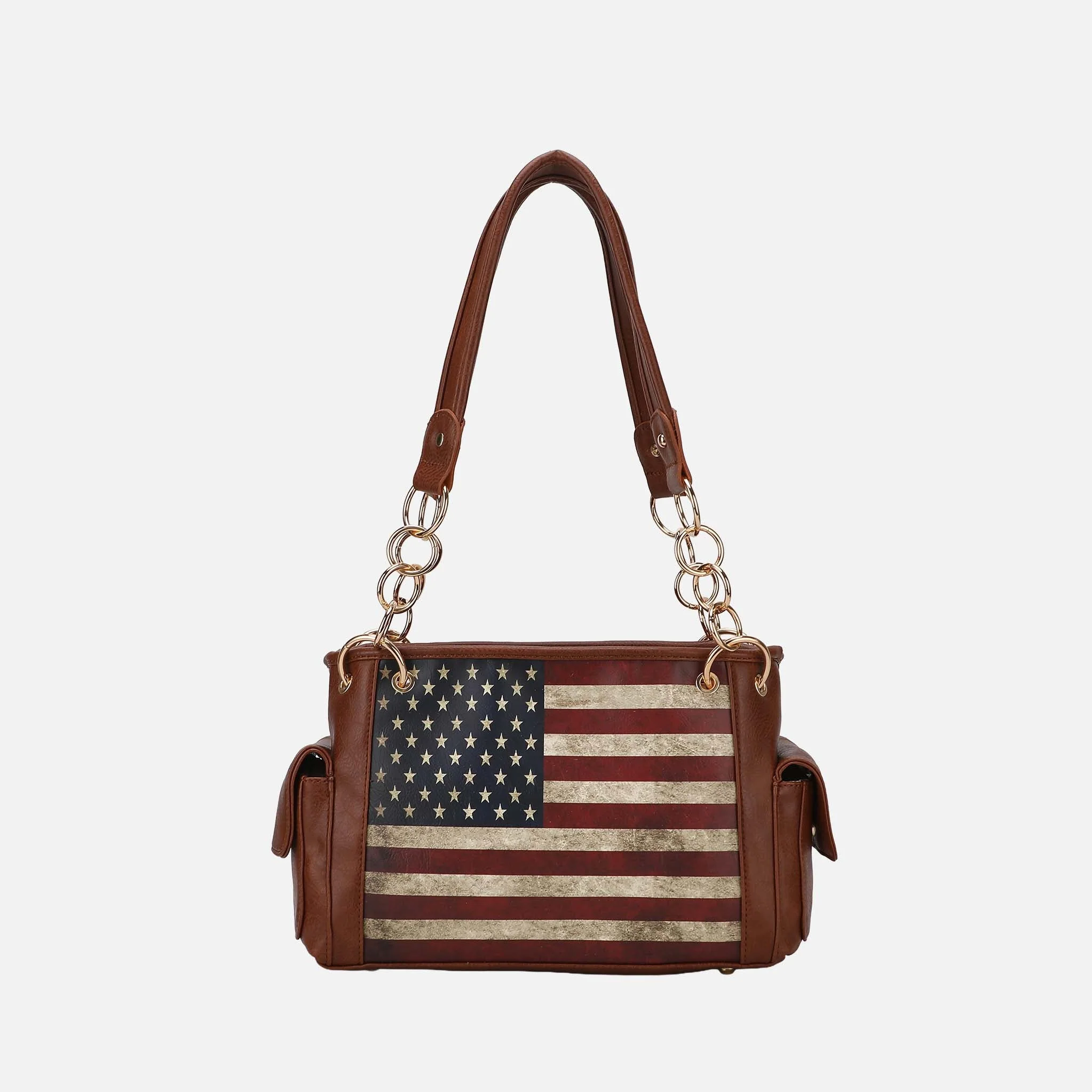 Alaina Printed Flag Shoulder Bag - Image 6