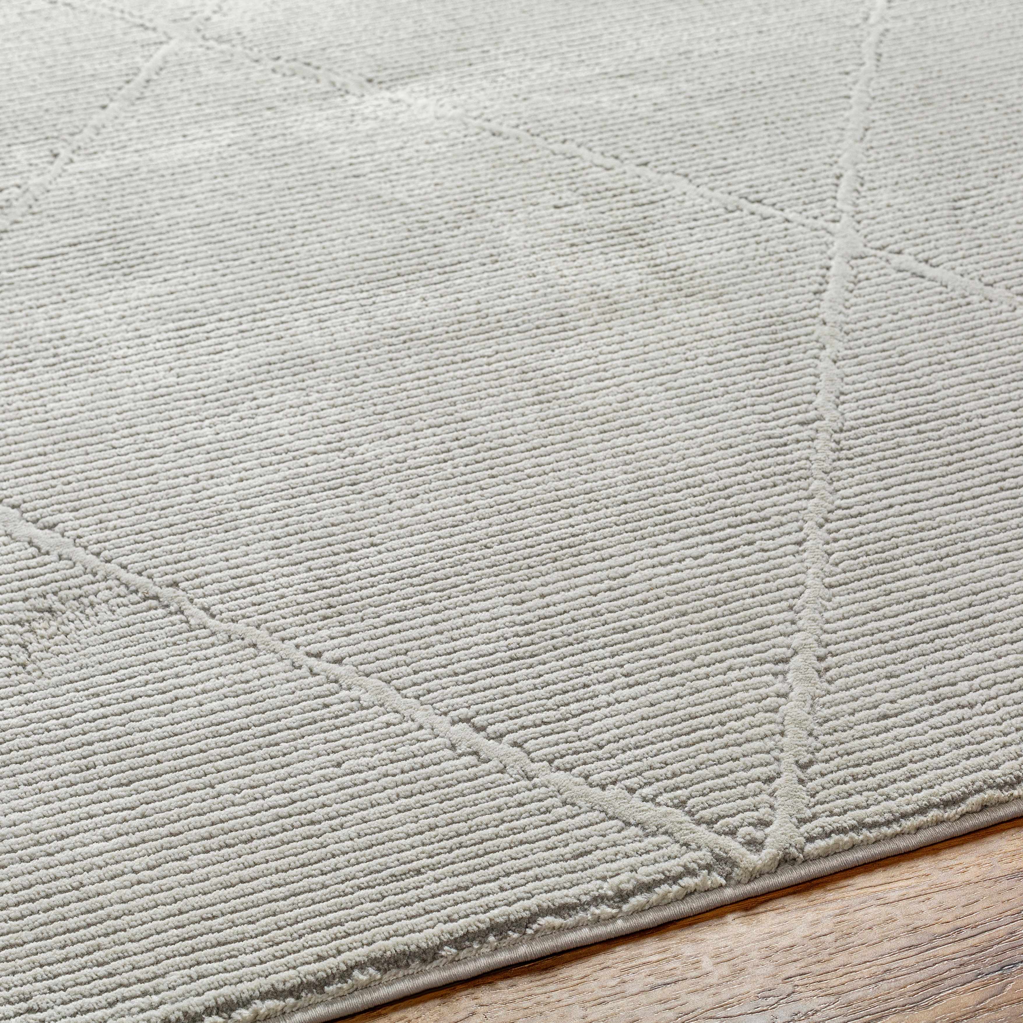 Aldis Grey Plush Textured Washable Rug - Clearance - Image 9