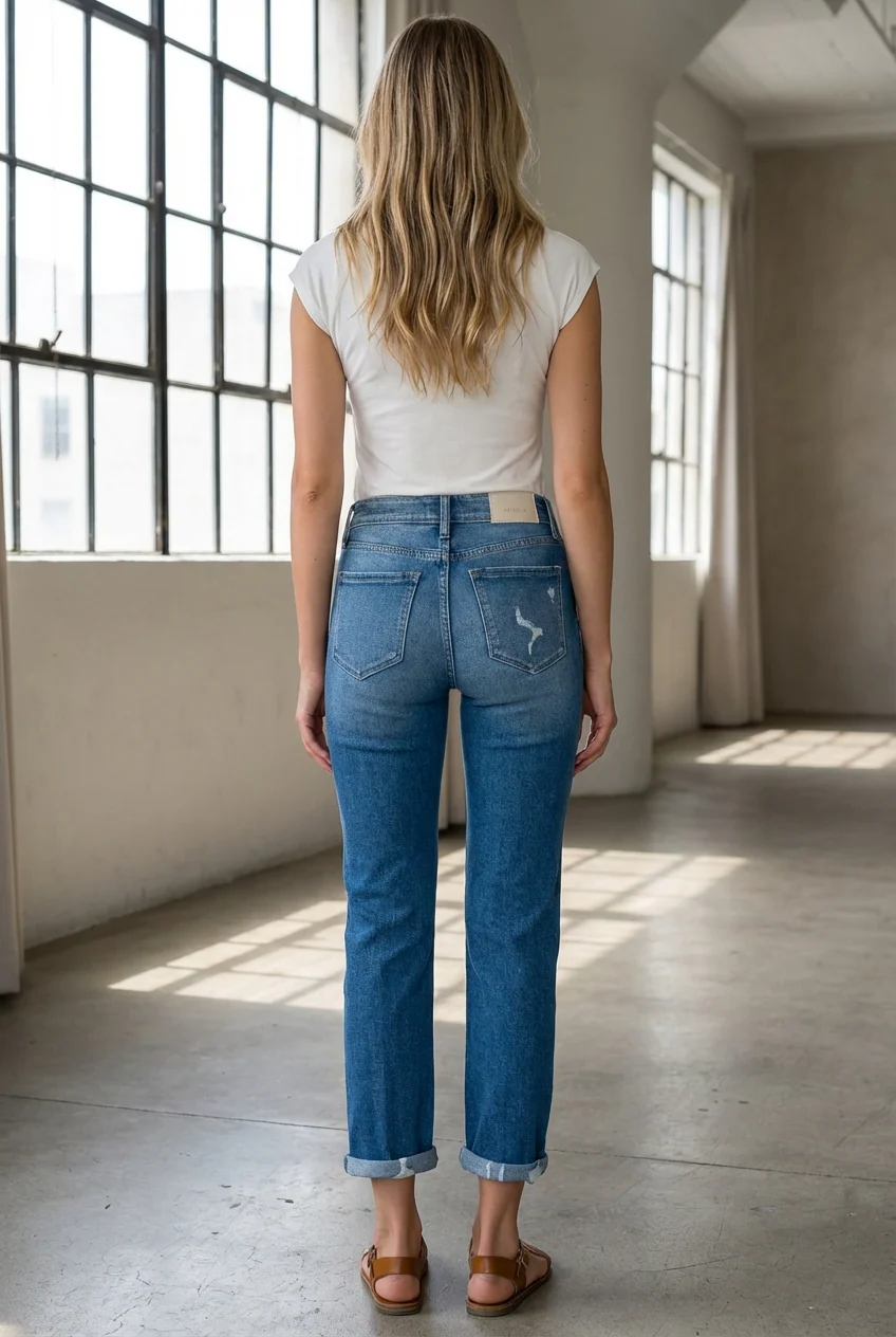 Alexa High Rise Tapered Leg Mom Jeans - Image 15