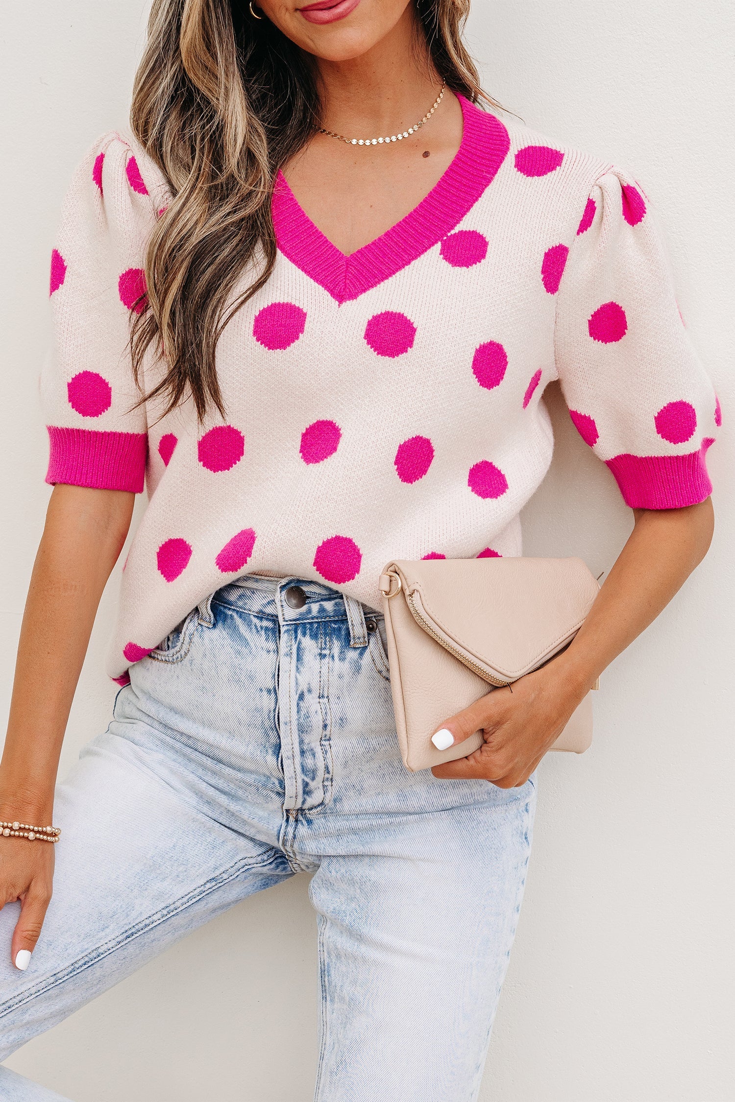 Threaded Pear Alexia Puff Short Sleeve Sweater - Image 7