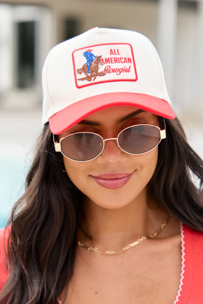 All American Cowgirl Red Trucker Hat