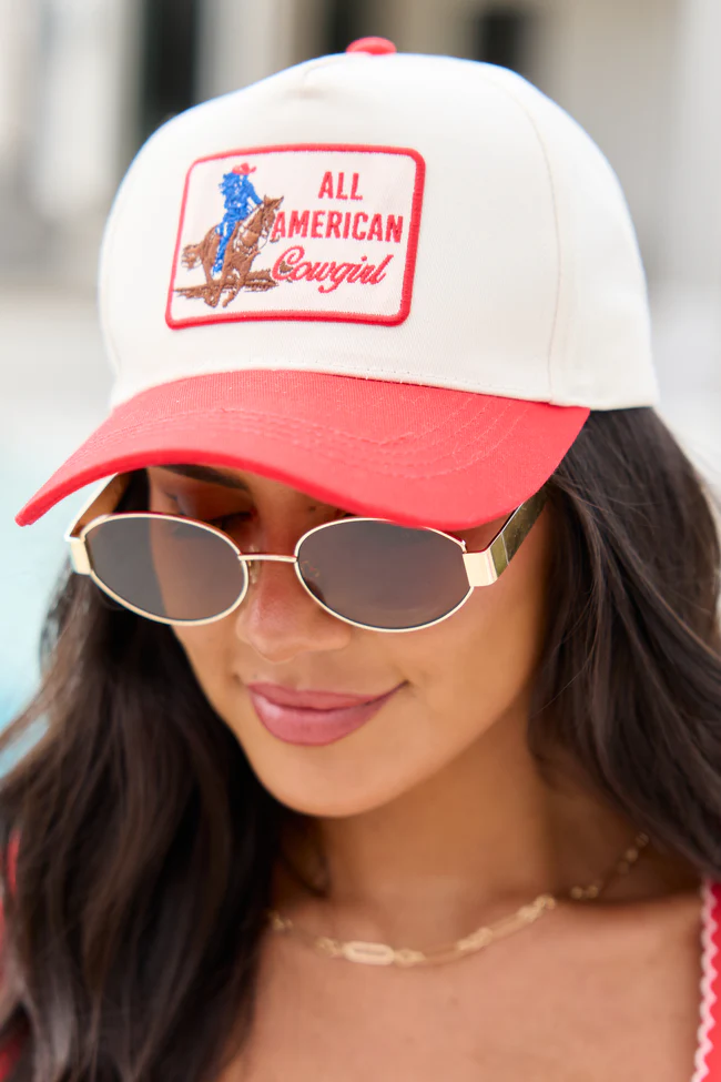 All American Cowgirl Red Trucker Hat - Image 2