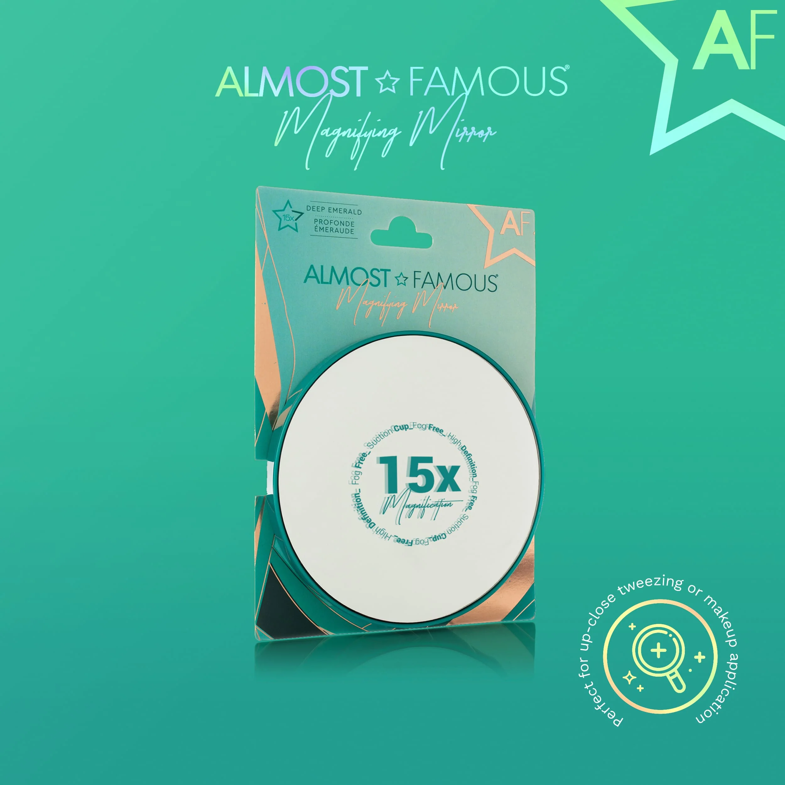ALMOST FAMOUS - 15X Magnifying Vanity Mirror with Suction Cup – Close-Up Makeup & Tweezing Mirror - Image 15