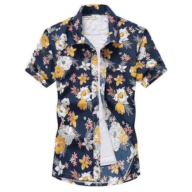 Aloha Shirts Short-sleeved Fashion Chemise Homme Blouse - Image 2