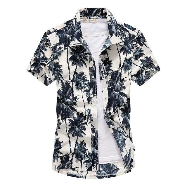 Aloha Shirts Short-sleeved Fashion Chemise Homme Blouse - Image 4