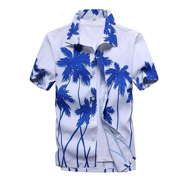Aloha Shirts Short-sleeved Fashion Chemise Homme Blouse - Image 5