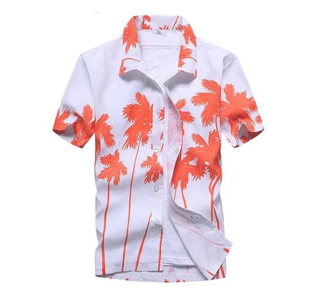 Aloha Shirts Short-sleeved Fashion Chemise Homme Blouse - Image 6