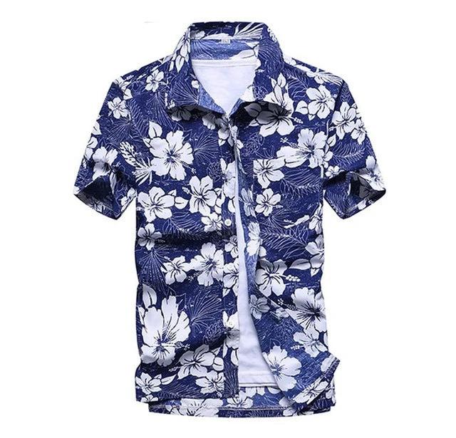 Aloha Shirts Short-sleeved Fashion Chemise Homme Blouse - Image 7
