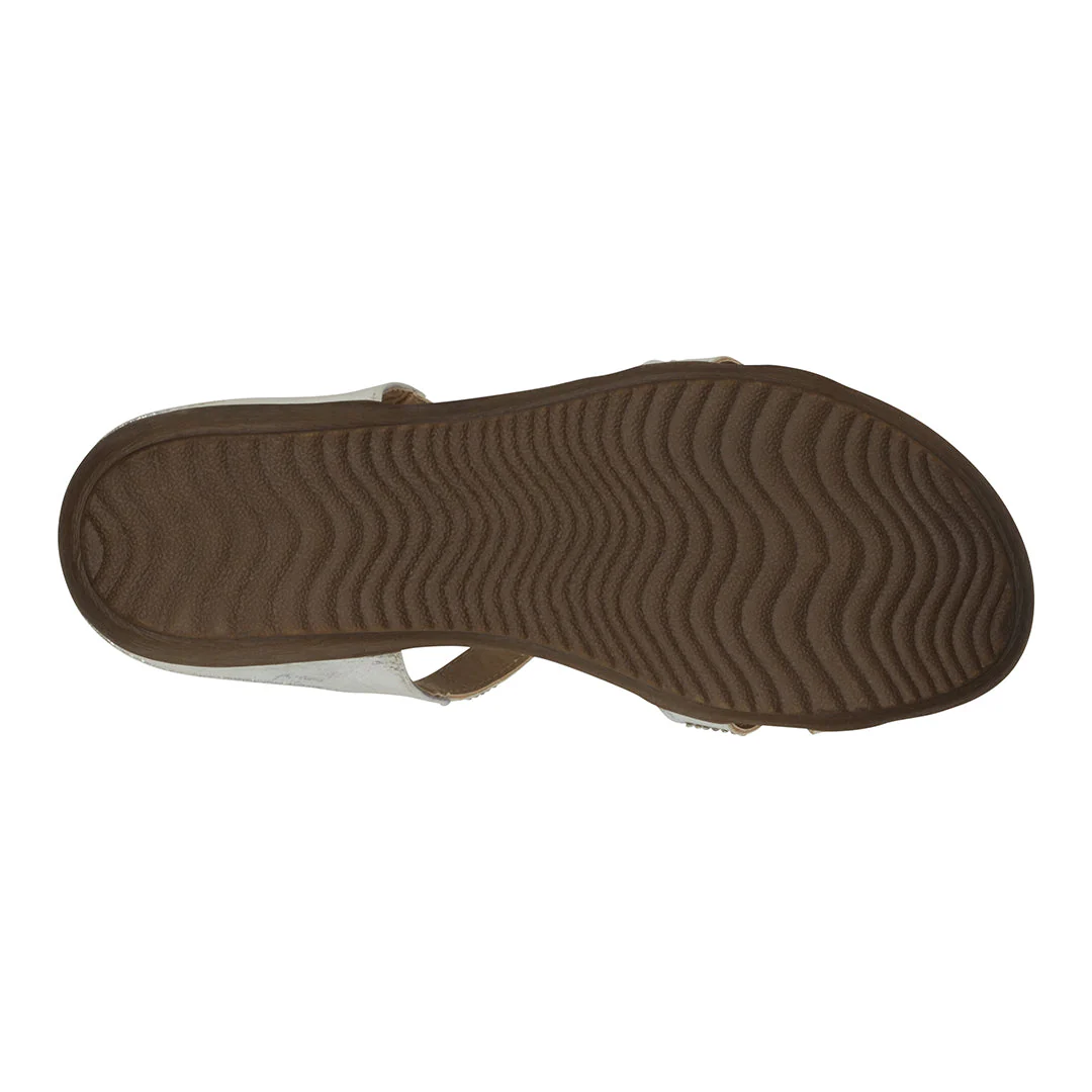 Alora Silver Embellished Slide Flat Sandals - Image 4