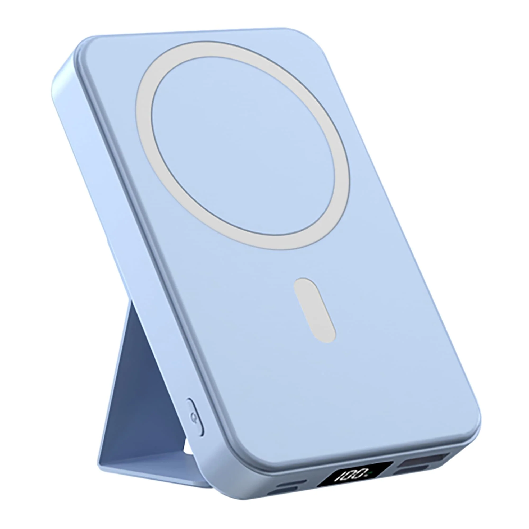 Alpha Digital - 10,000mAh Portable Magnetic Wireless Charge Power Bank with Phone Stand - Image 2