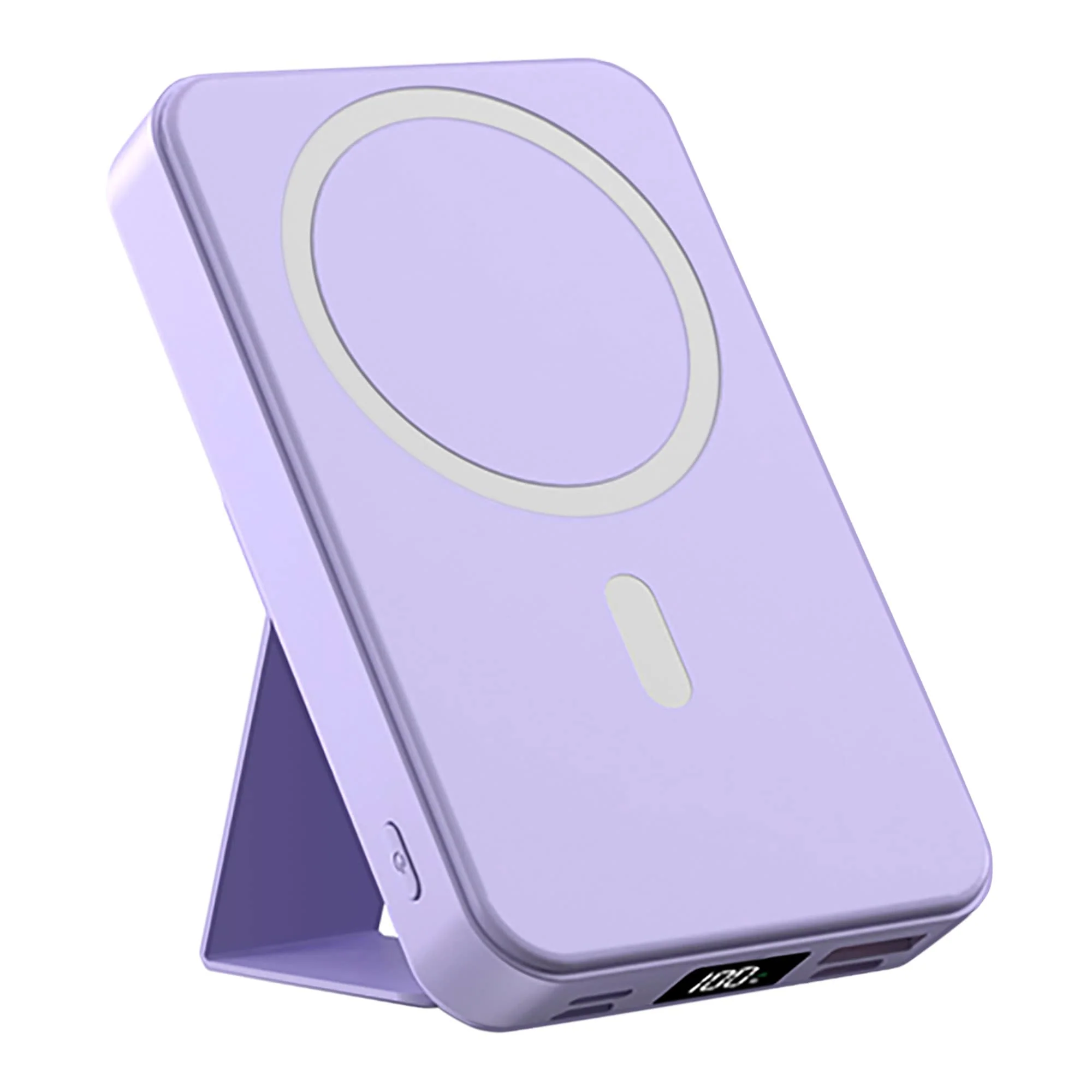 Alpha Digital - 10,000mAh Portable Magnetic Wireless Charge Power Bank with Phone Stand - Image 3