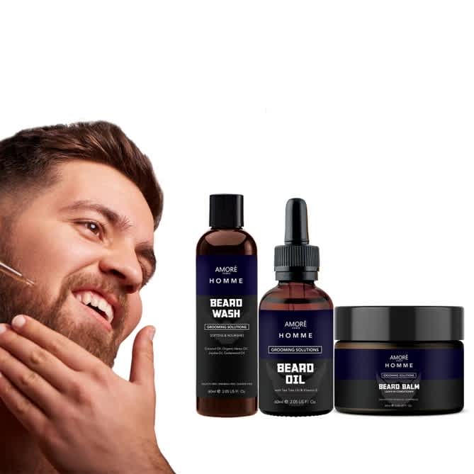 Amore Paris 3-Piece: Ultimate Beard Wash, Conditioning, Care, Growth And Grooming Kit - Image 2