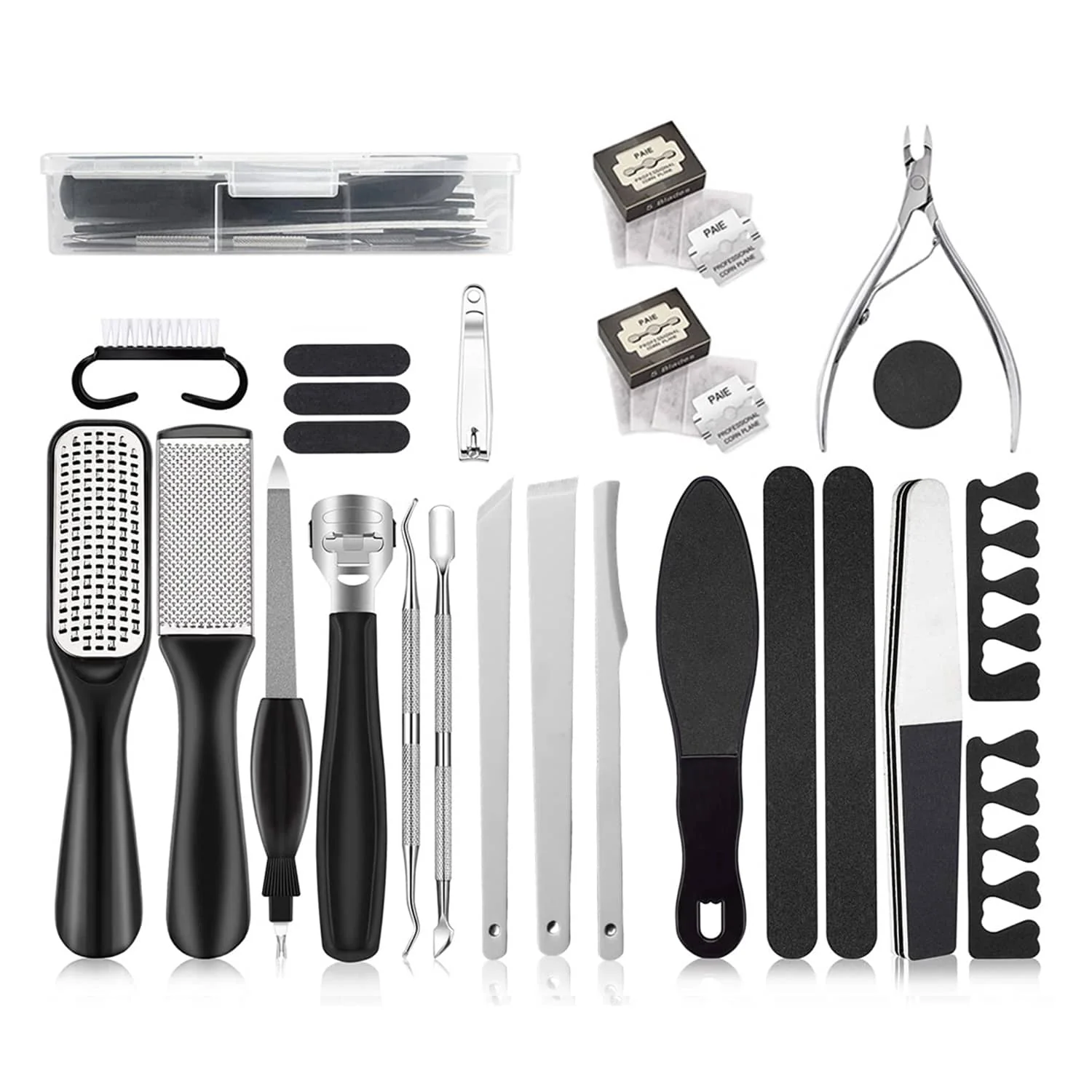 Amore Paris Professional Pedicure Kit 28 In 1, Foot Care File Set For Callus And Dead Skin Remover