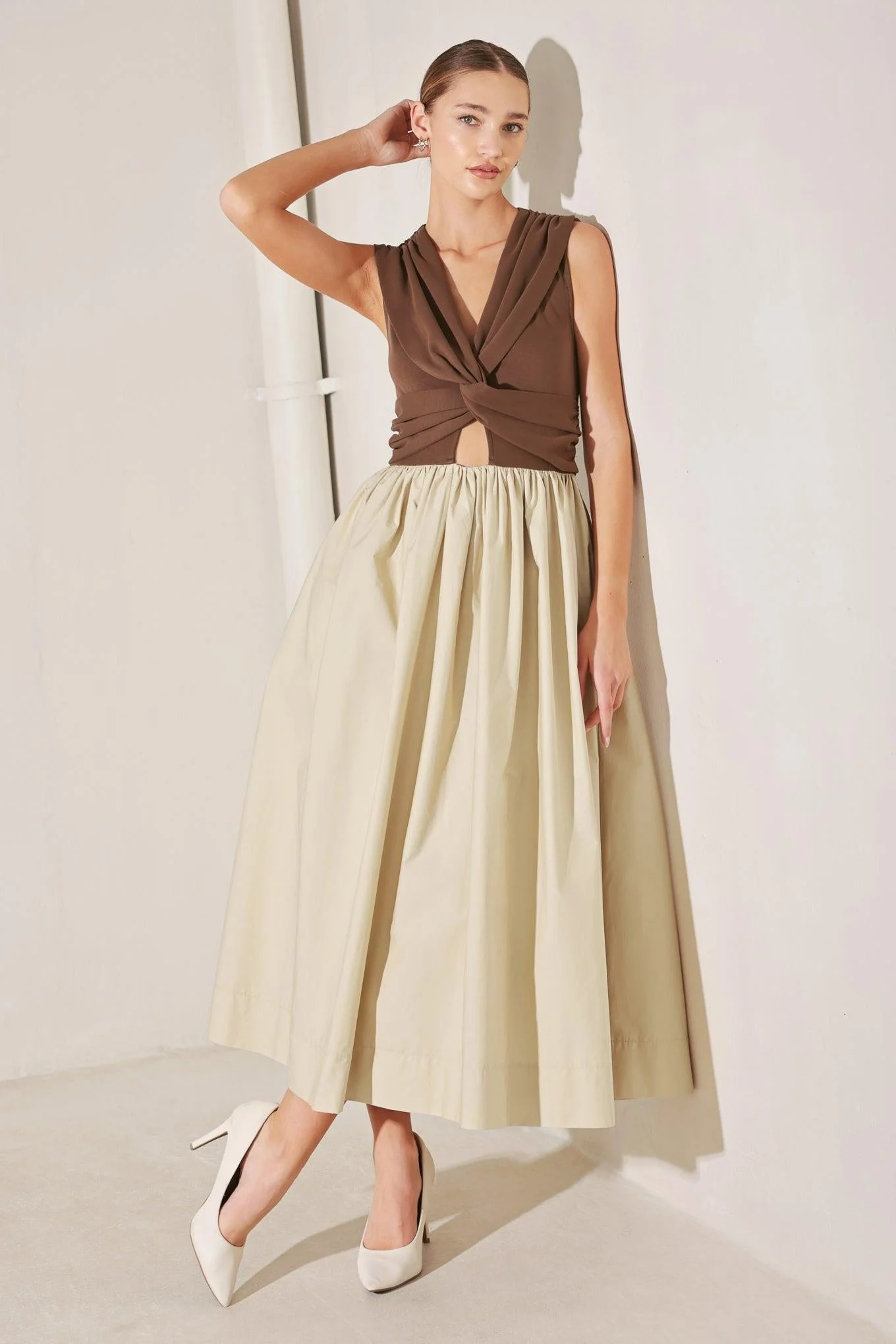 Angel Veil Solid Midi Dress - Image 13
