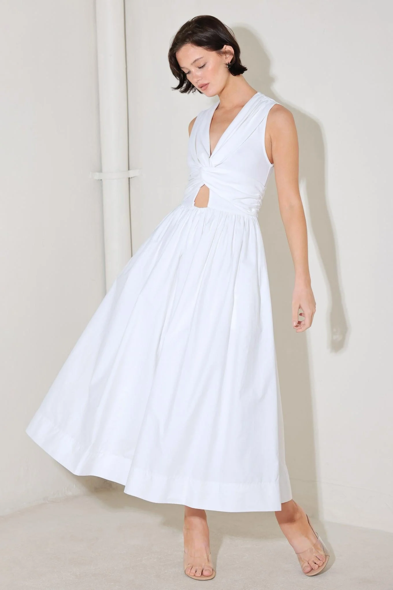 Angel Veil Solid Midi Dress - Image 7