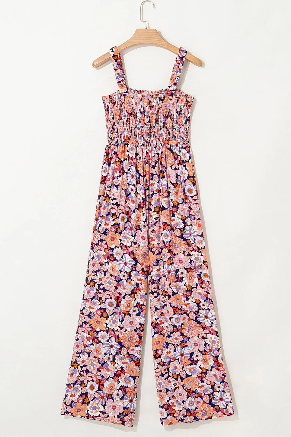 Angelica Square Neckline Stretch High Waist Jumpsuit - Pink Floral - Image 4