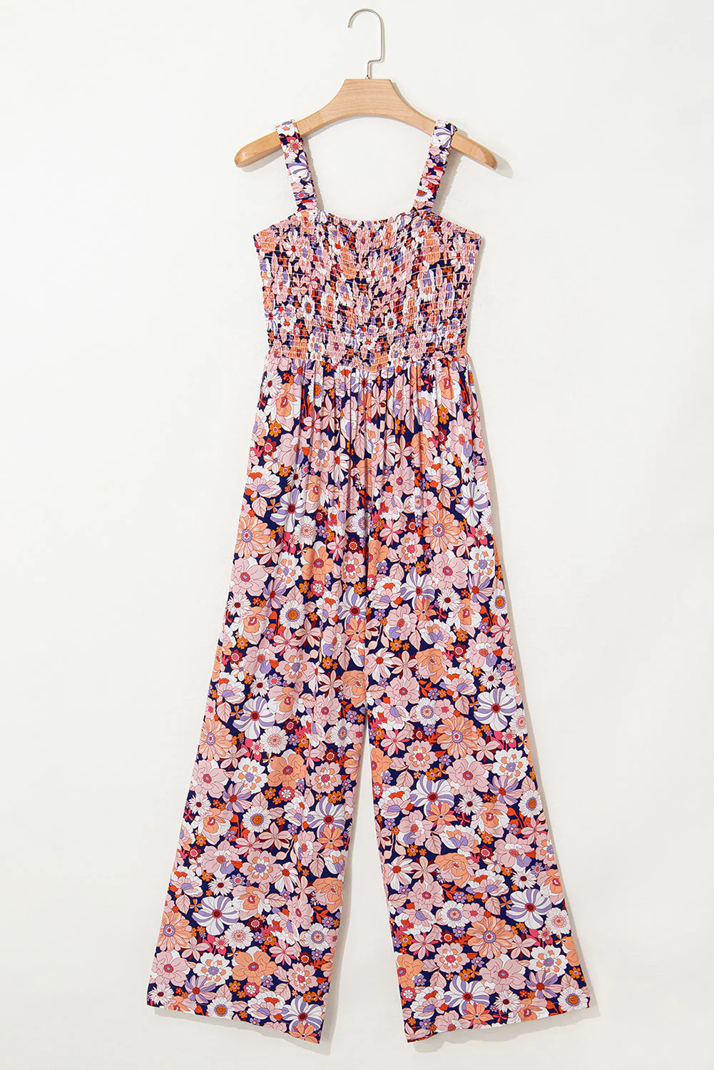 Angelica Square Neckline Stretch High Waist Jumpsuit - Pink Floral - Image 7