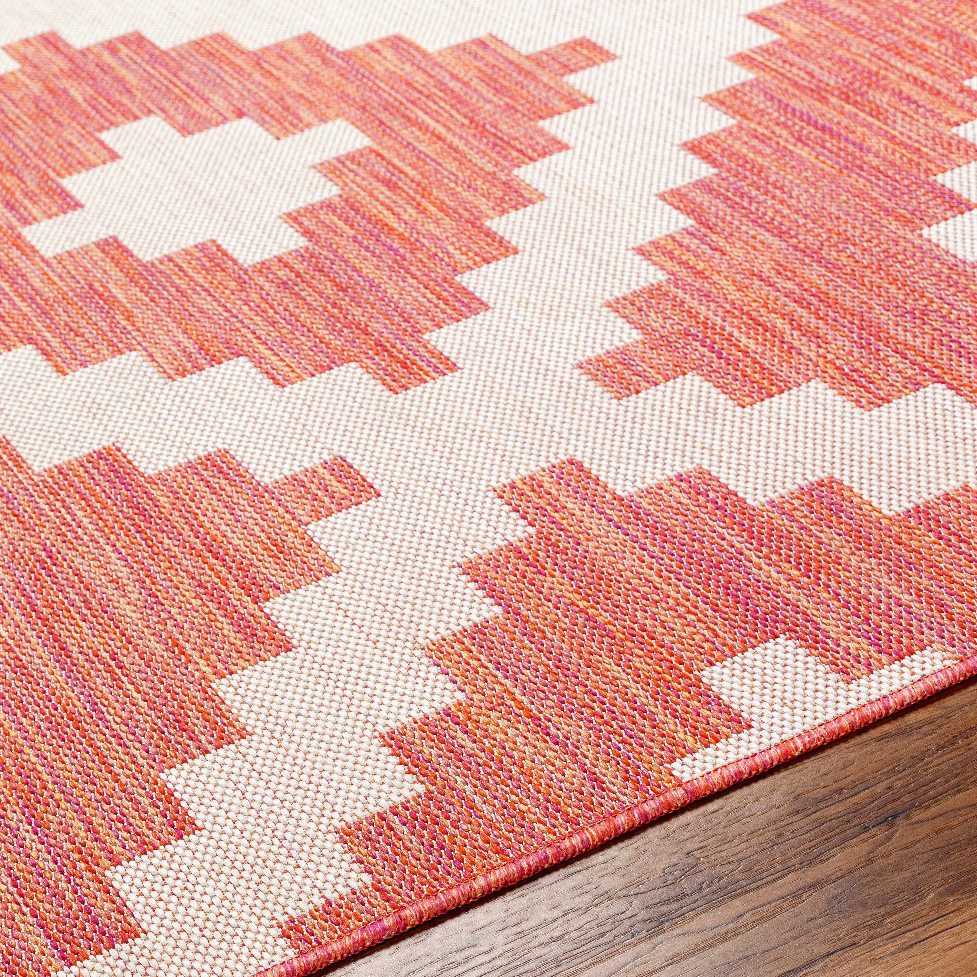 Anke Orange Outdoor Area Rug - Clearance - Image 9