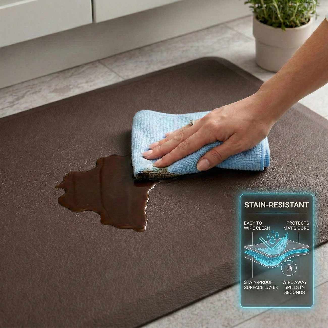 Anti-Fatigue Kitchen Mat, Black - Image 7