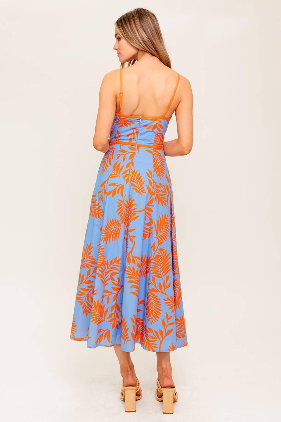Apricot Sunset Woven Midi Dress - Image 6