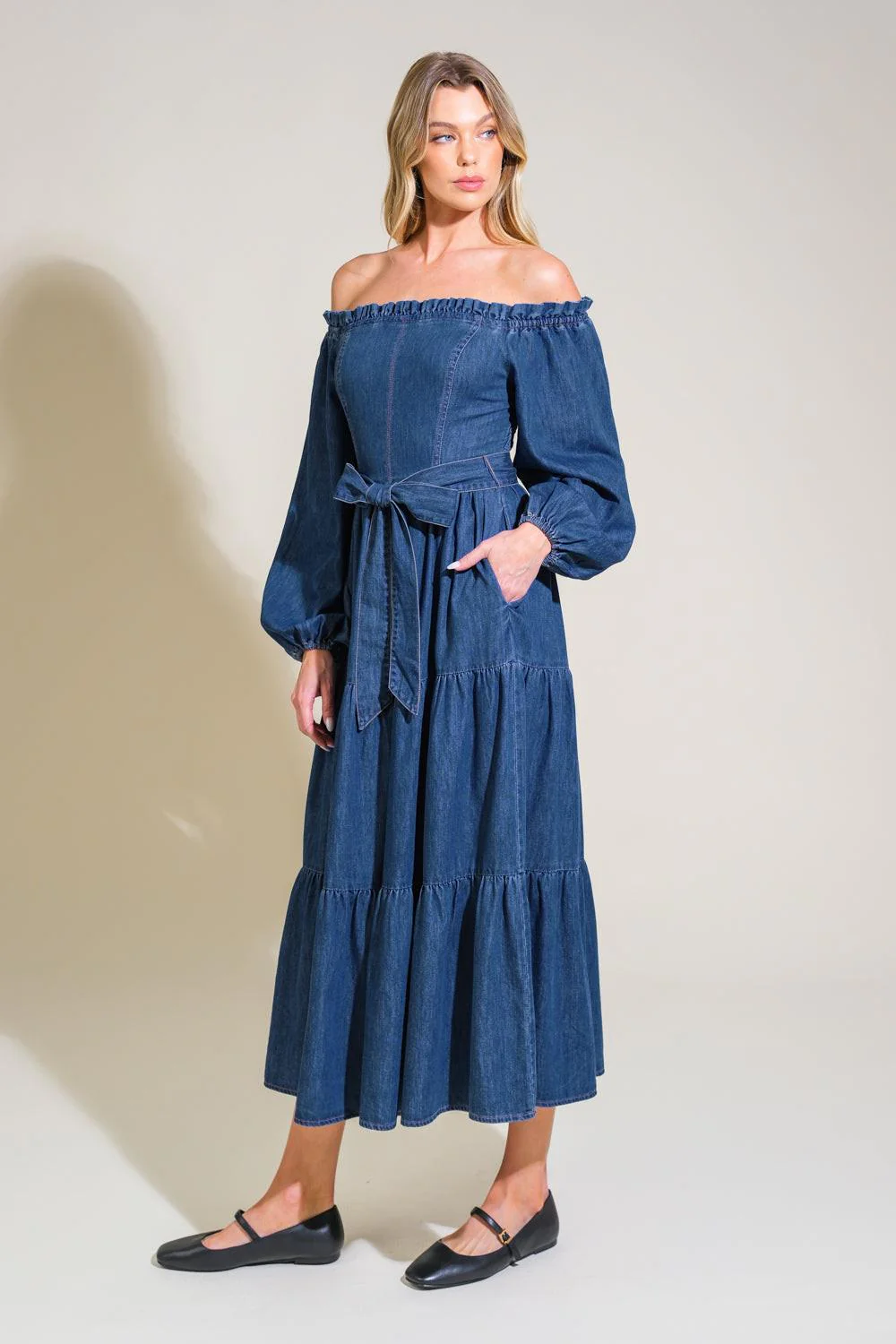 Artistic Impulse Denim Midi Dress - Image 4