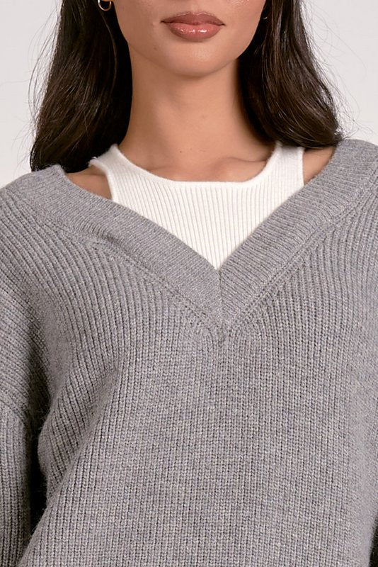Ashtin Sweater Grey White - Image 2