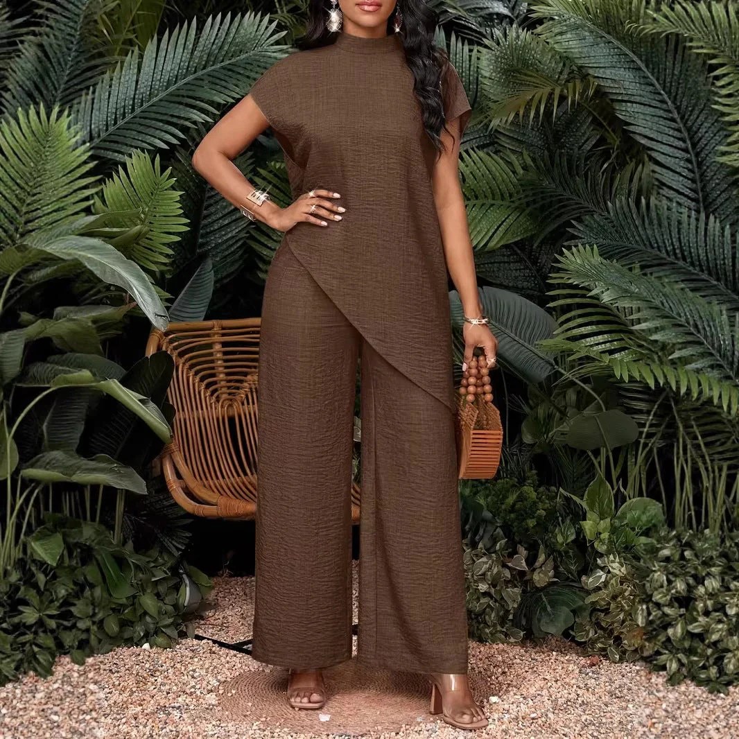 Asymmetrical Sleeveless Top & Pants Set – Women’s Two-Piece - Image 10