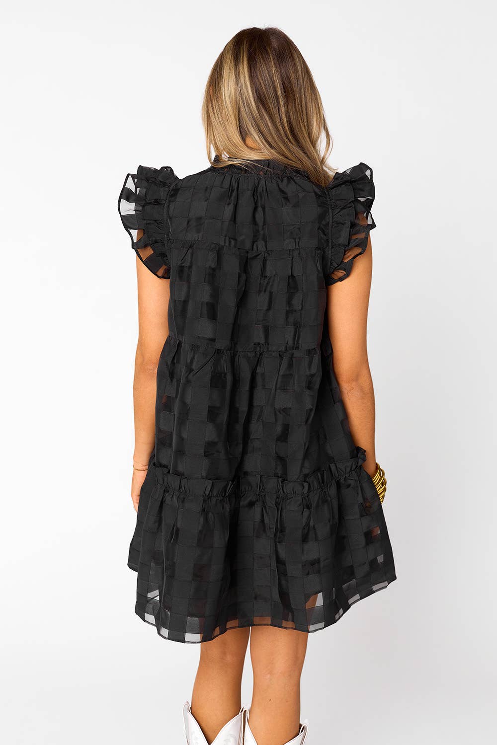 Aubrey Black Mini Dress - Image 3