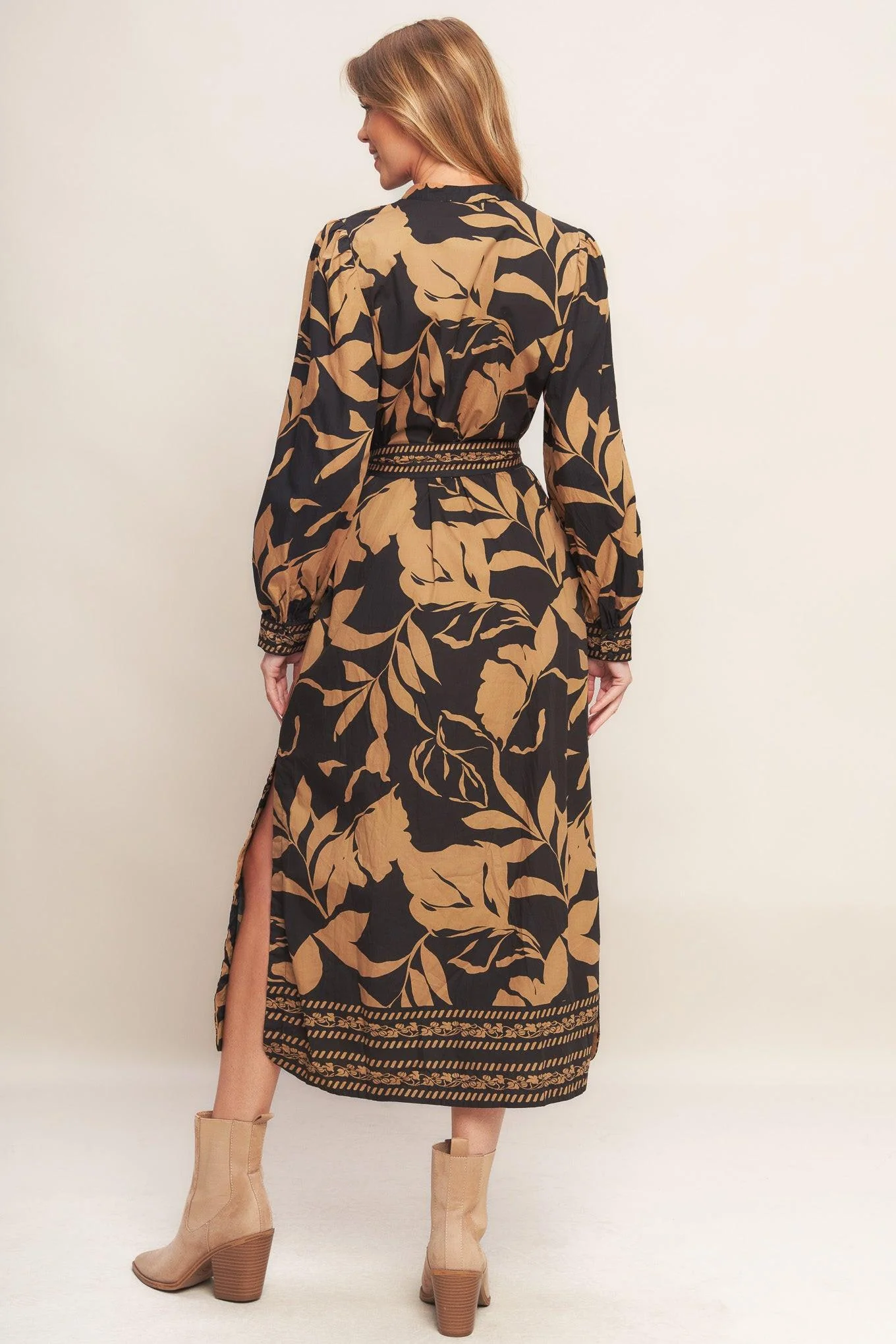 Autumn Leaf Woven Midi Dress - Image 4