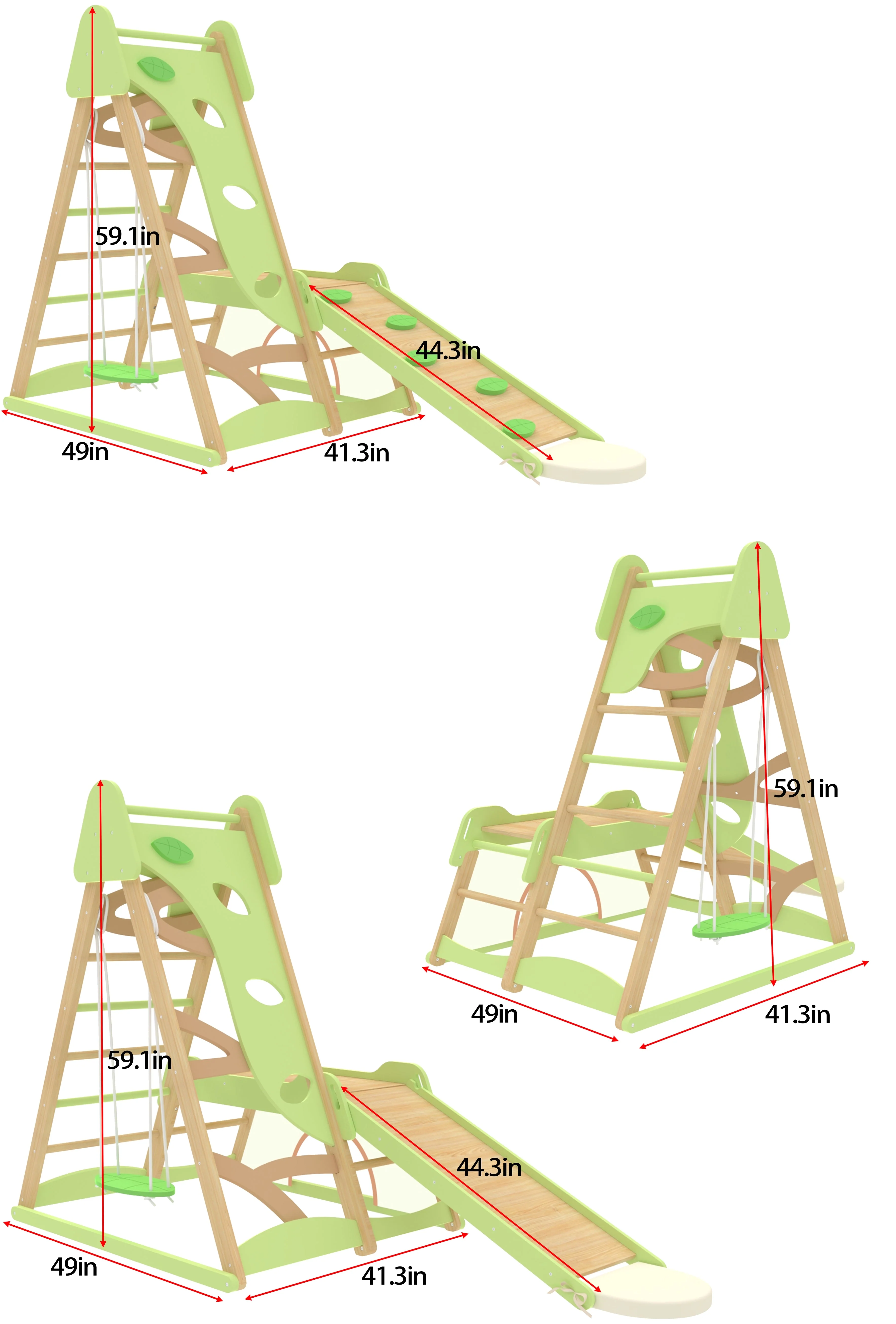 Avenlur Bush 6-in-1 Indoor Wooden Jungle Gym Climber – Montessori Toddler Playset with Slide, Rock Wall, Ladder & More - Image 9