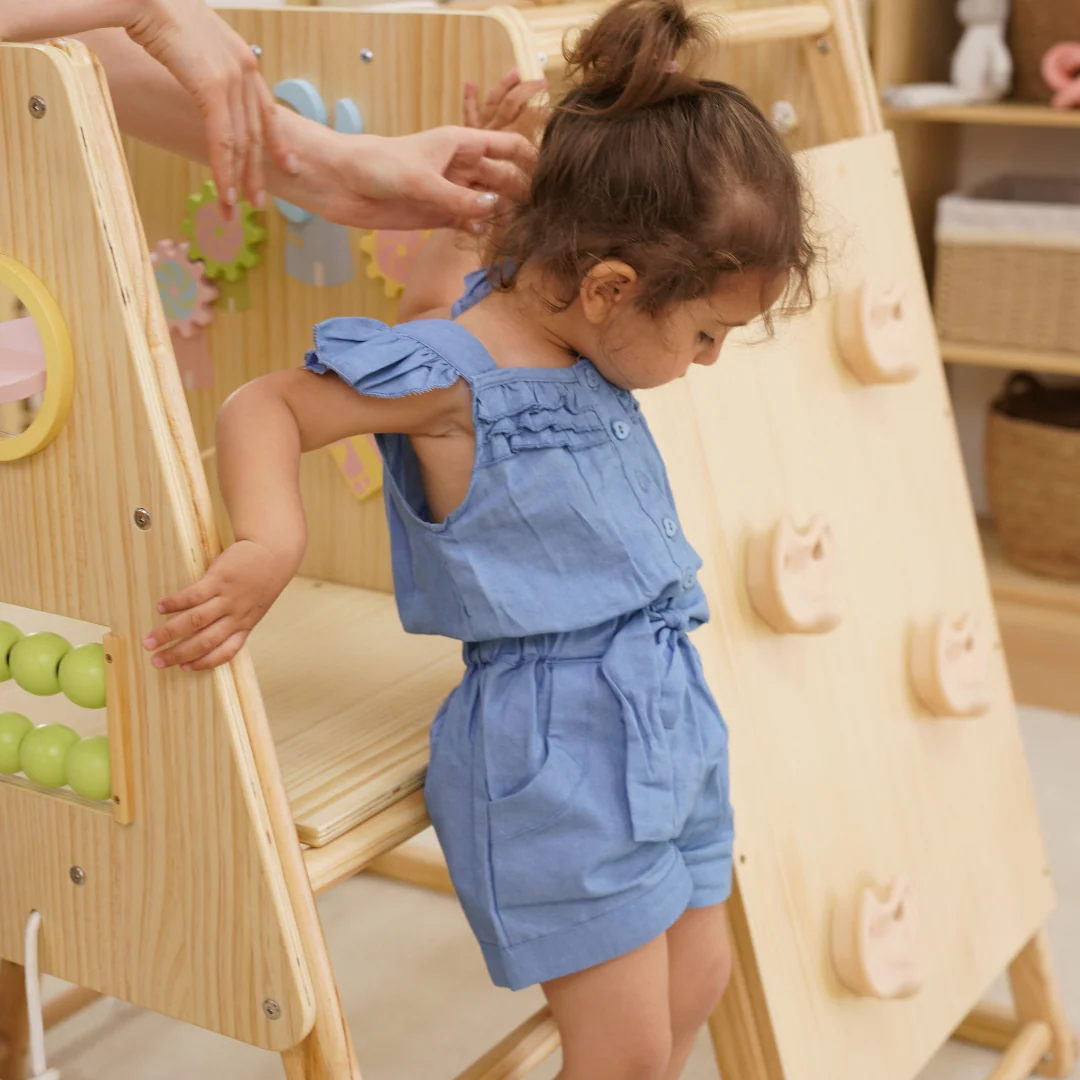 Avenlur Cherry 5-in-1 Wooden Indoor Climber – Montessori Play Gym for Toddlers & Kids - Image 4