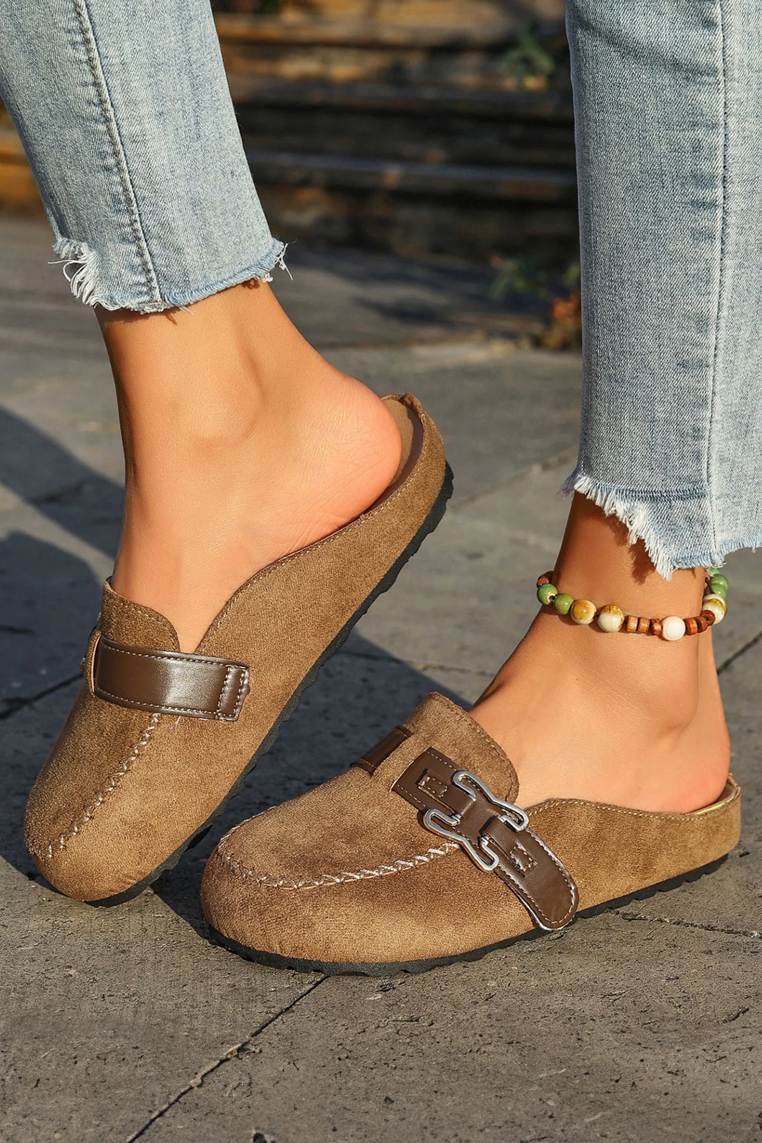 Threaded Pear Ayleen Leather Strap Mules - Image 4