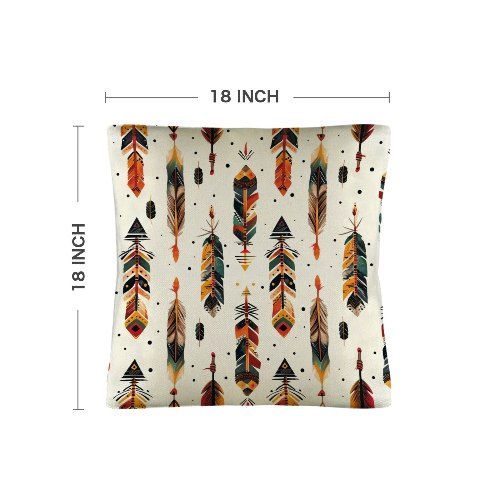 Aztec Feathers Pillow Case Made in America - Image 3