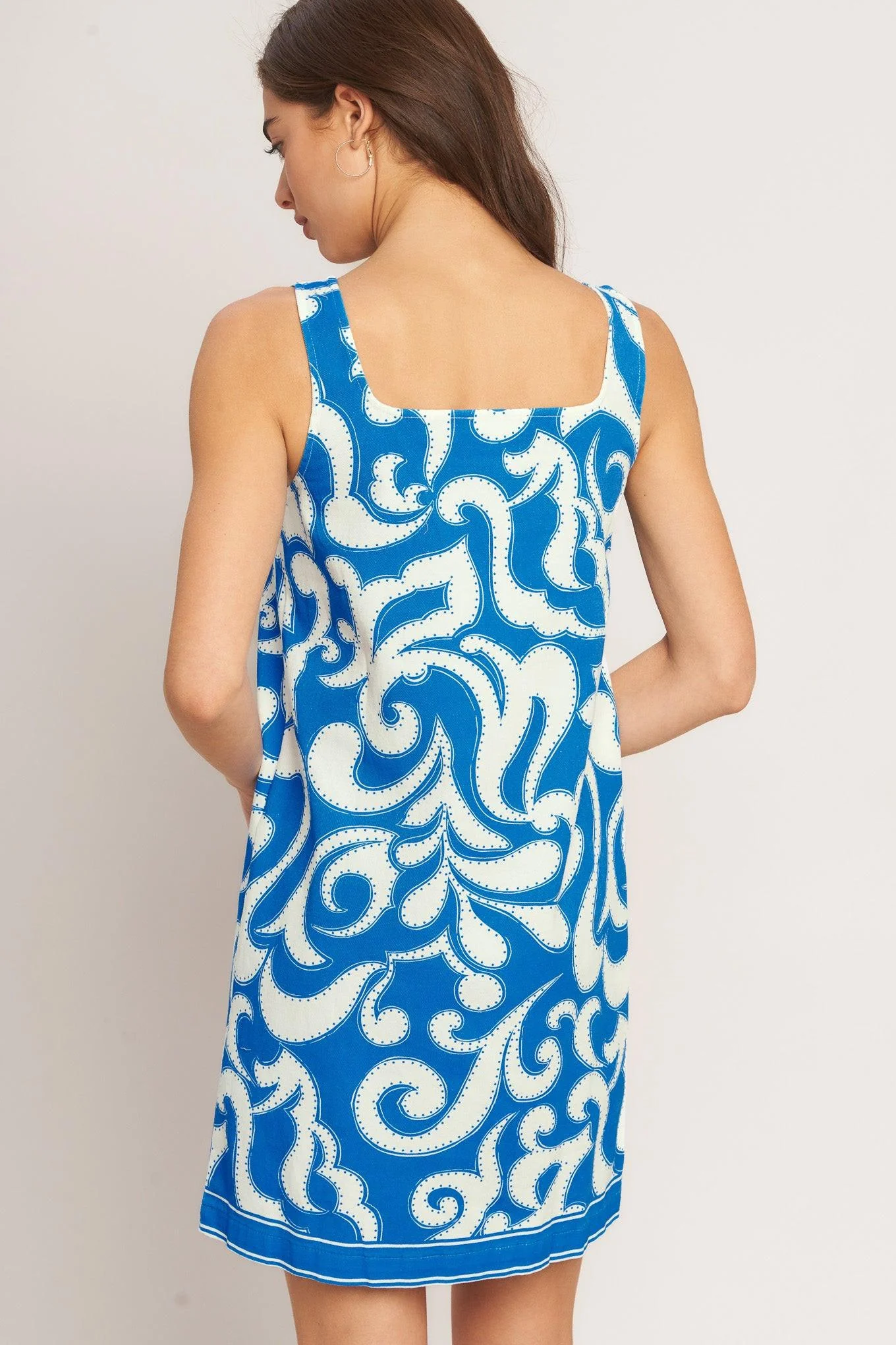 Azure Swirl Woven Mini Dress - Image 2