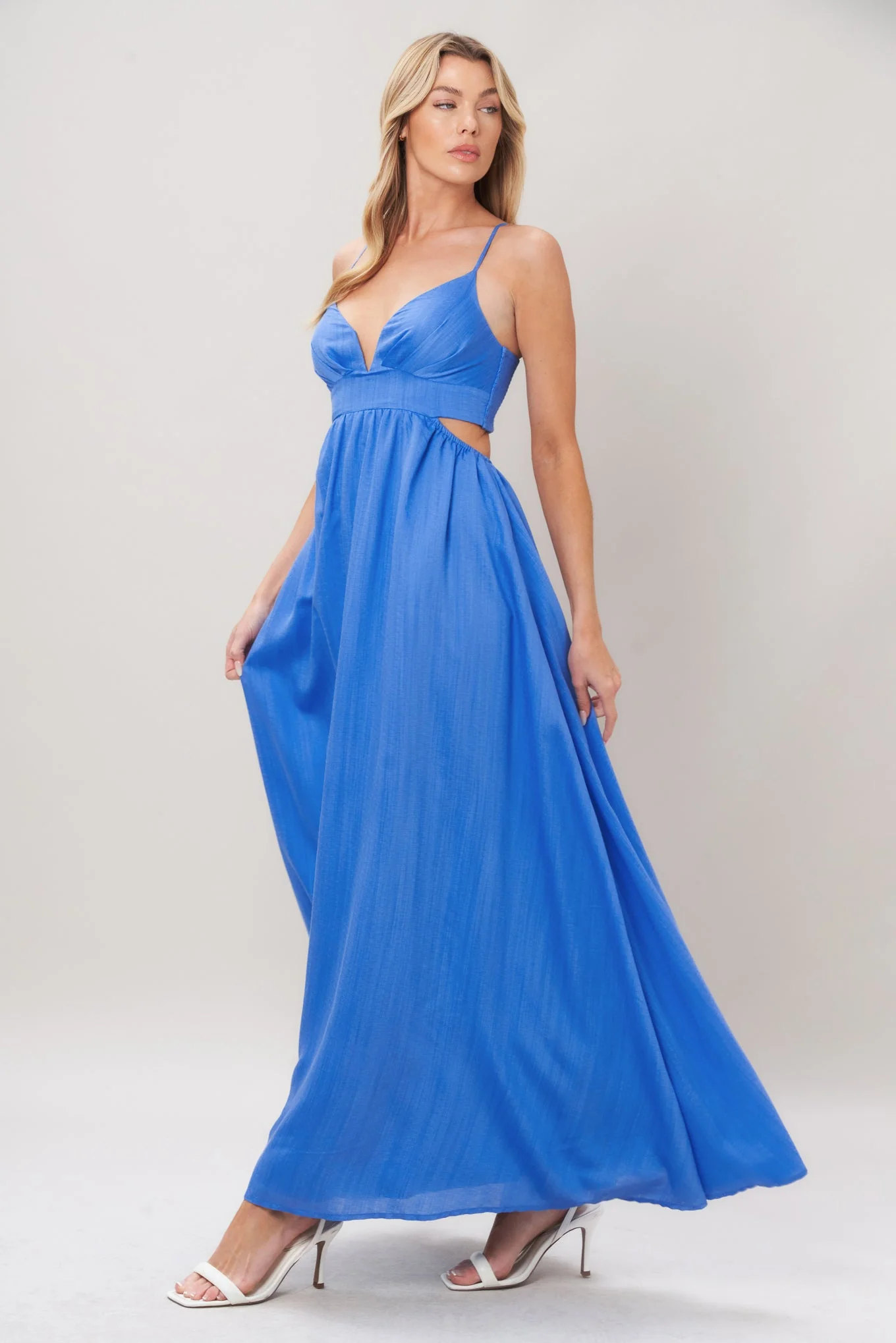 Azure Temptation Woven Maxi Dress - Image 5