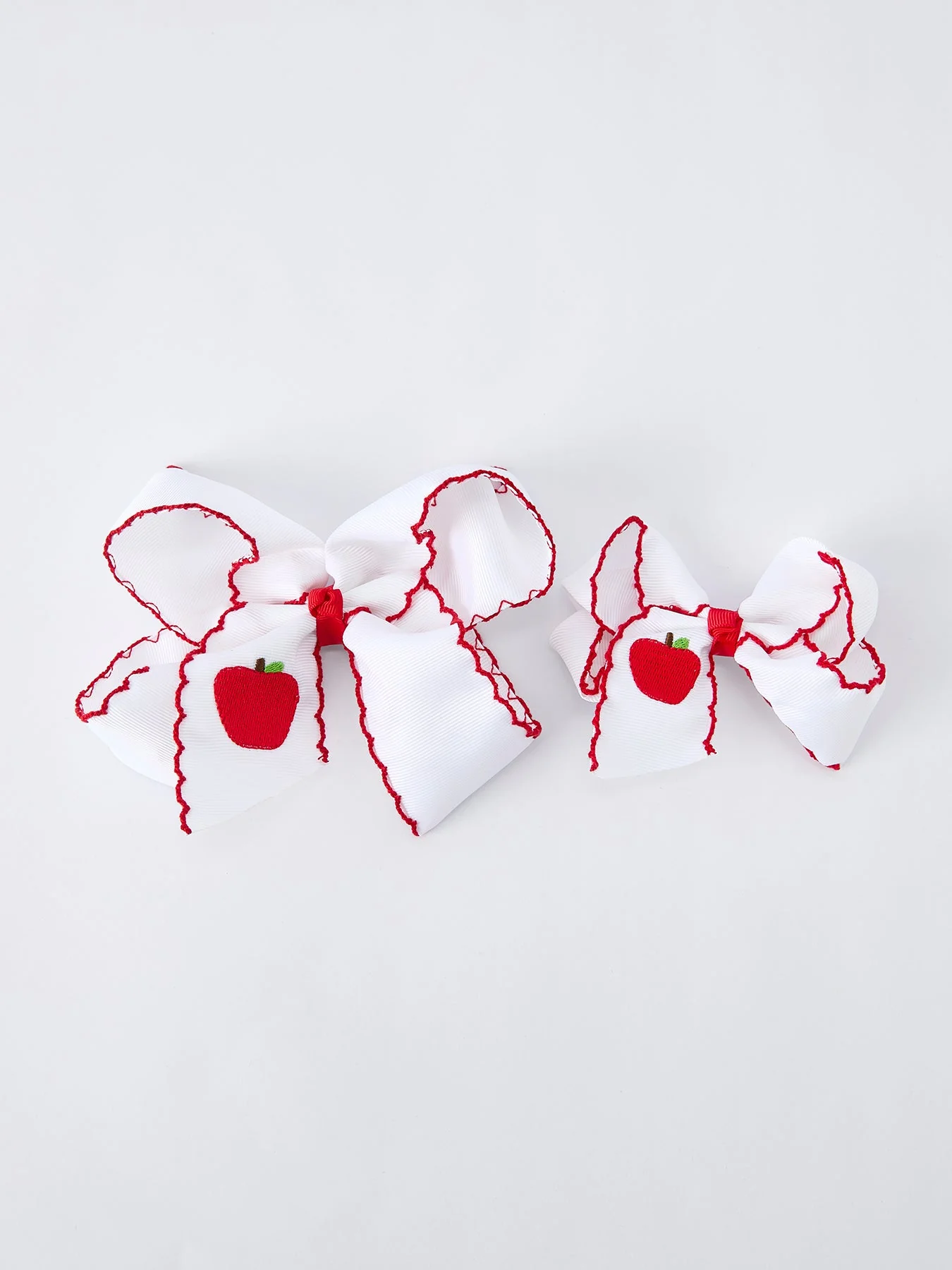 Back-to-school Apple Applique Girls Hairpin 4 Inches/6.25 inches - Image 3