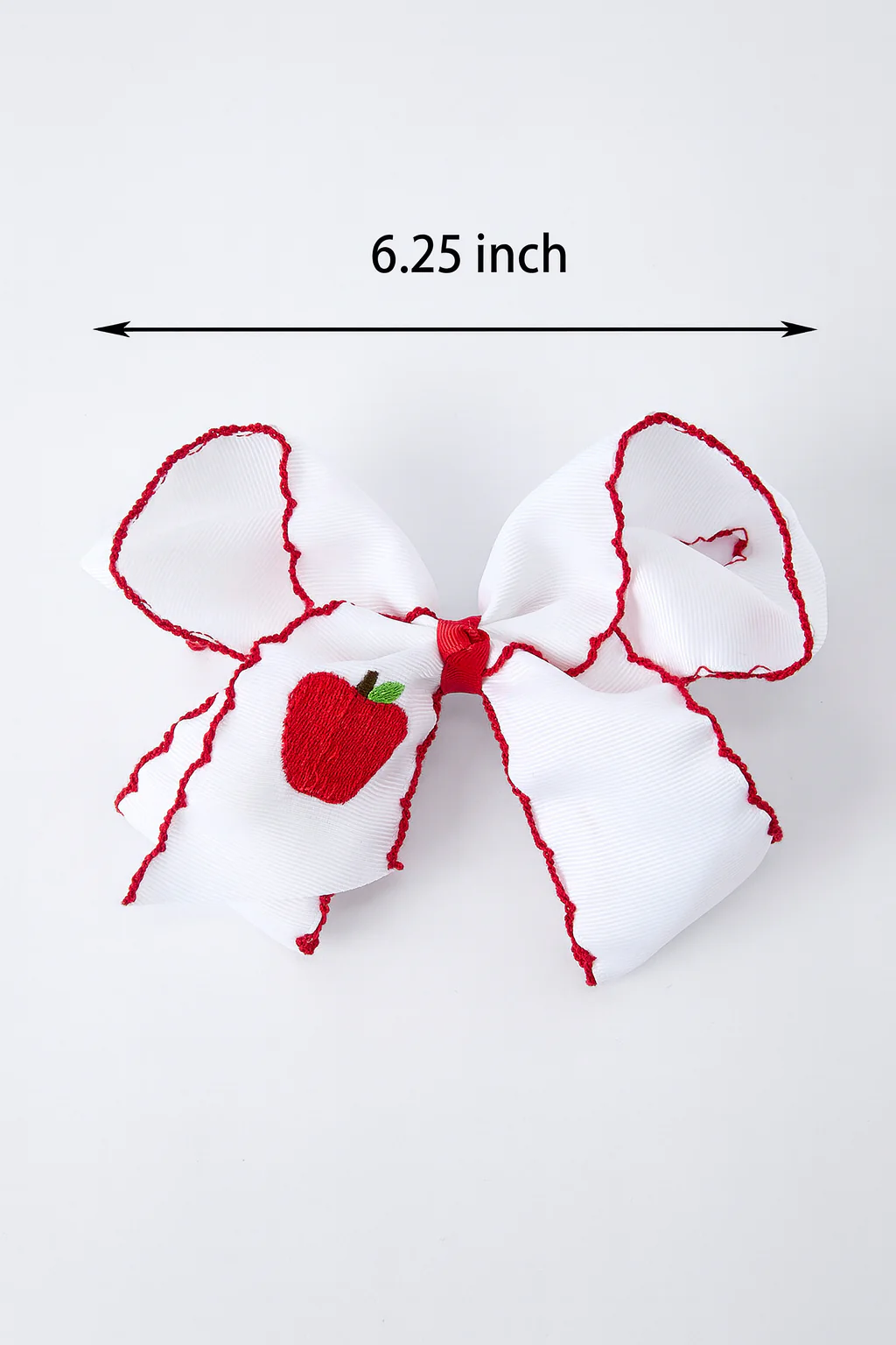 Back-to-school Apple Applique Girls Hairpin 4 Inches/6.25 inches - Image 5