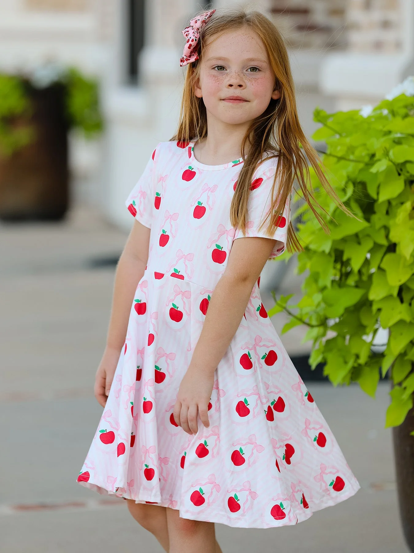 Back to School Apple Striped Sweet Girl Dress - Image 5